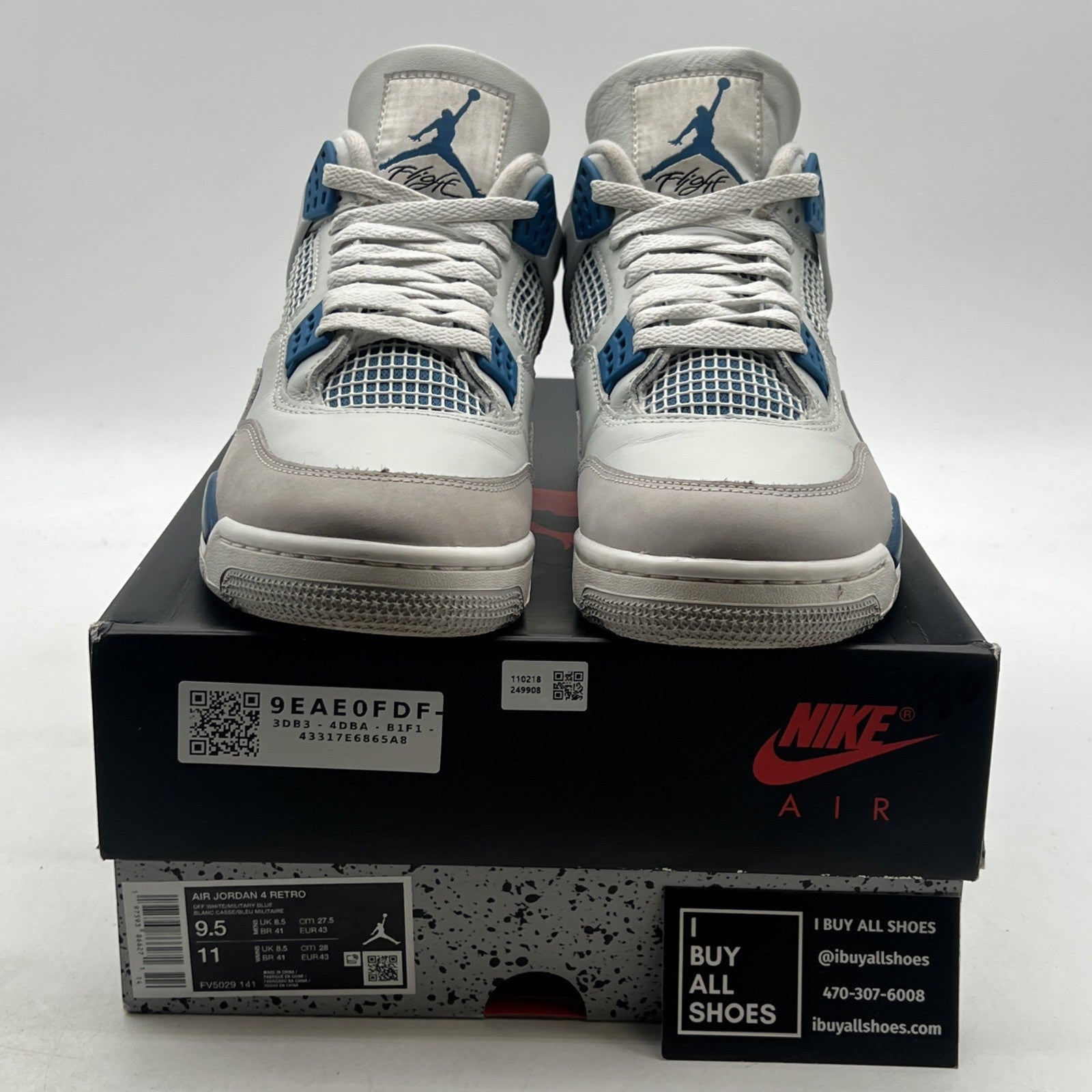 Size 9.5 - Air Jordan 4 Retro 2024 Military Blue (FV5029-141)
