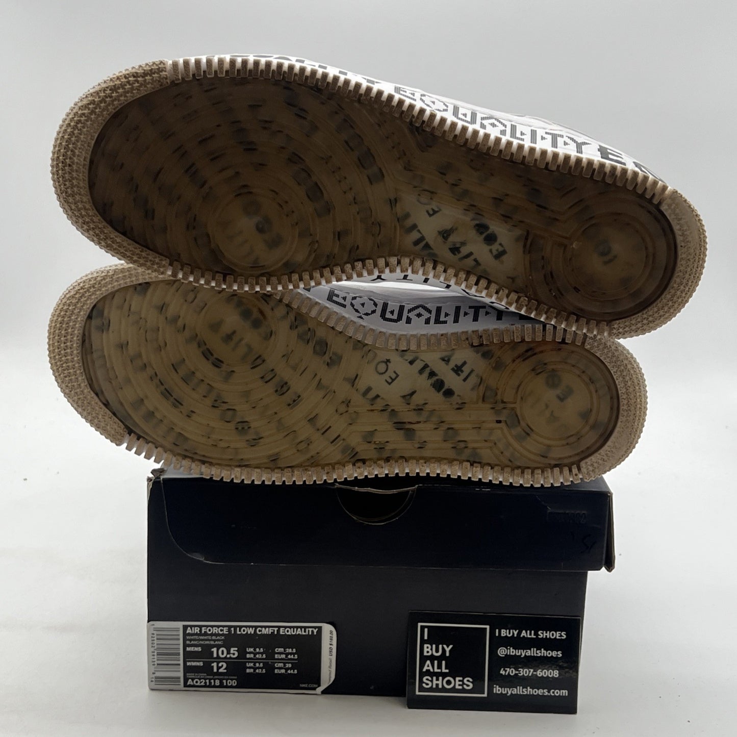 Size 10.5 - Nike Air Force 1 CMFT Low Equality (AQ2118-100)