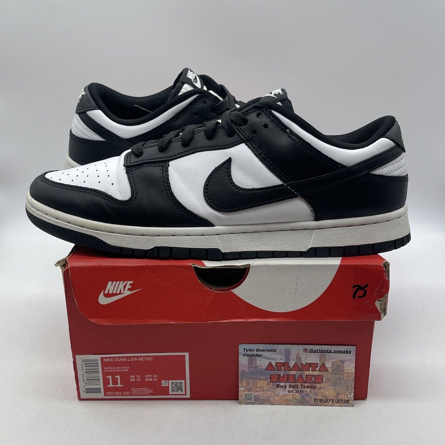 Size 11 - Nike Dunk Low Black White Leather (DD1391-100)