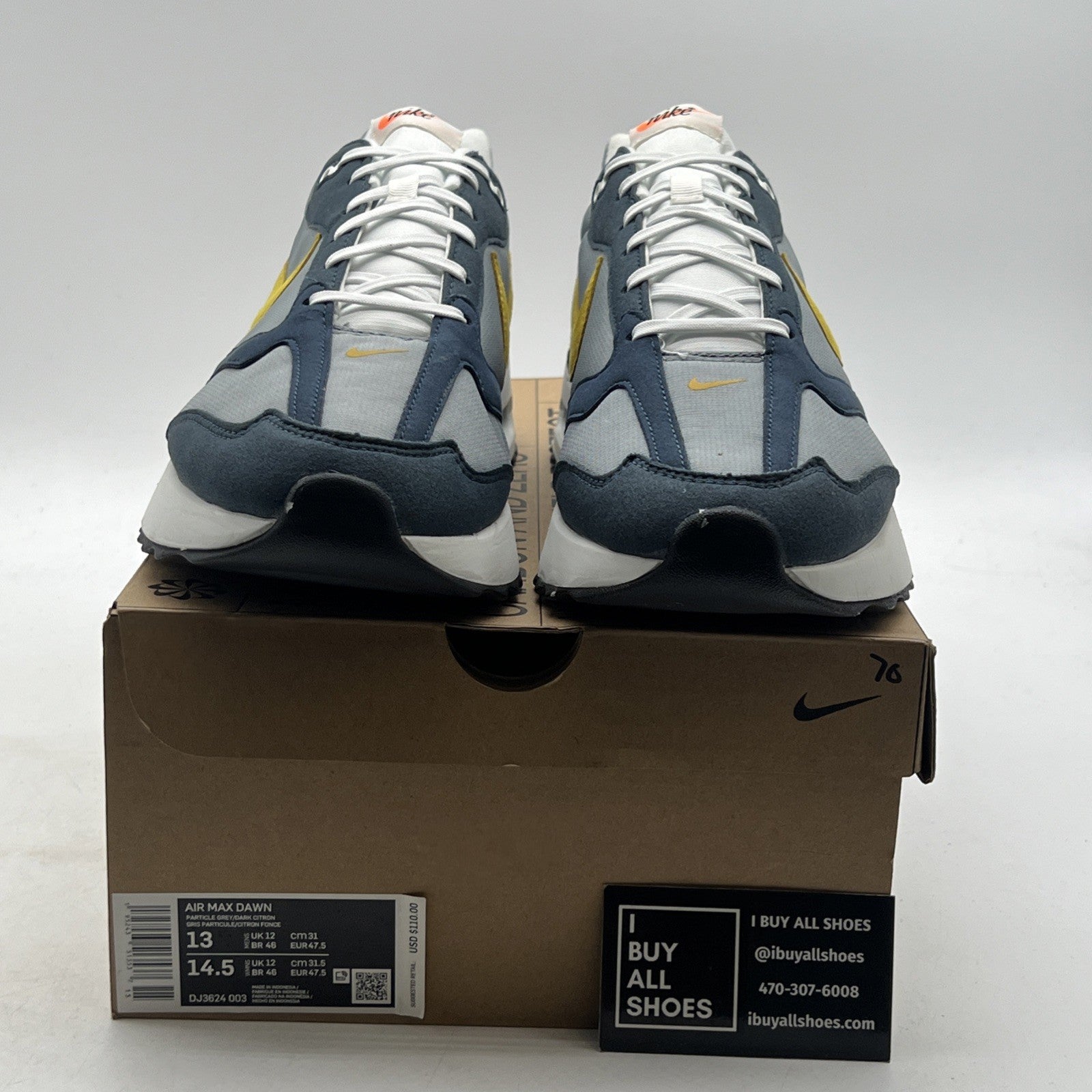 Size 13 - Nike Air Max Dawn Particle Grey Dark Citron (DJ3624-003)