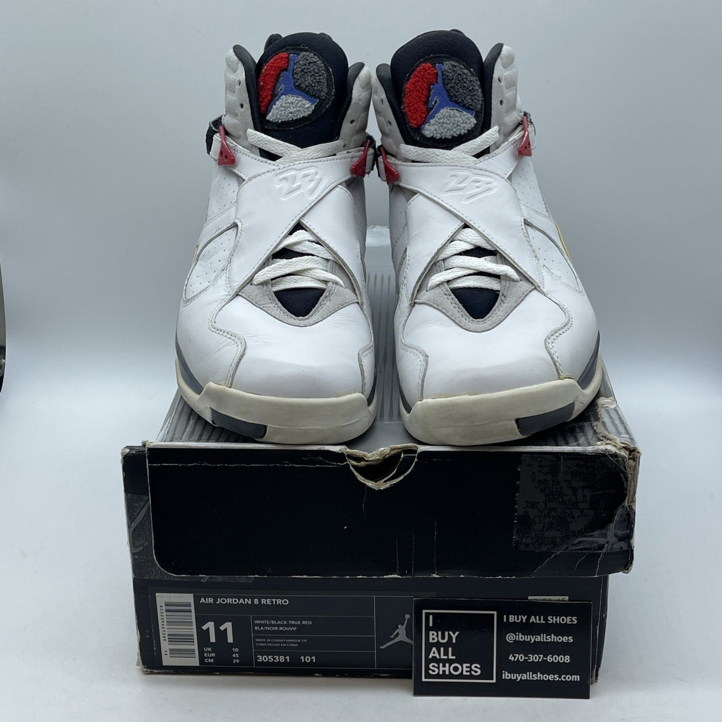 Size 11 - Air Jordan 8 Retro 2003 Bugs Bunny White Grey Suede Leather 305381-101