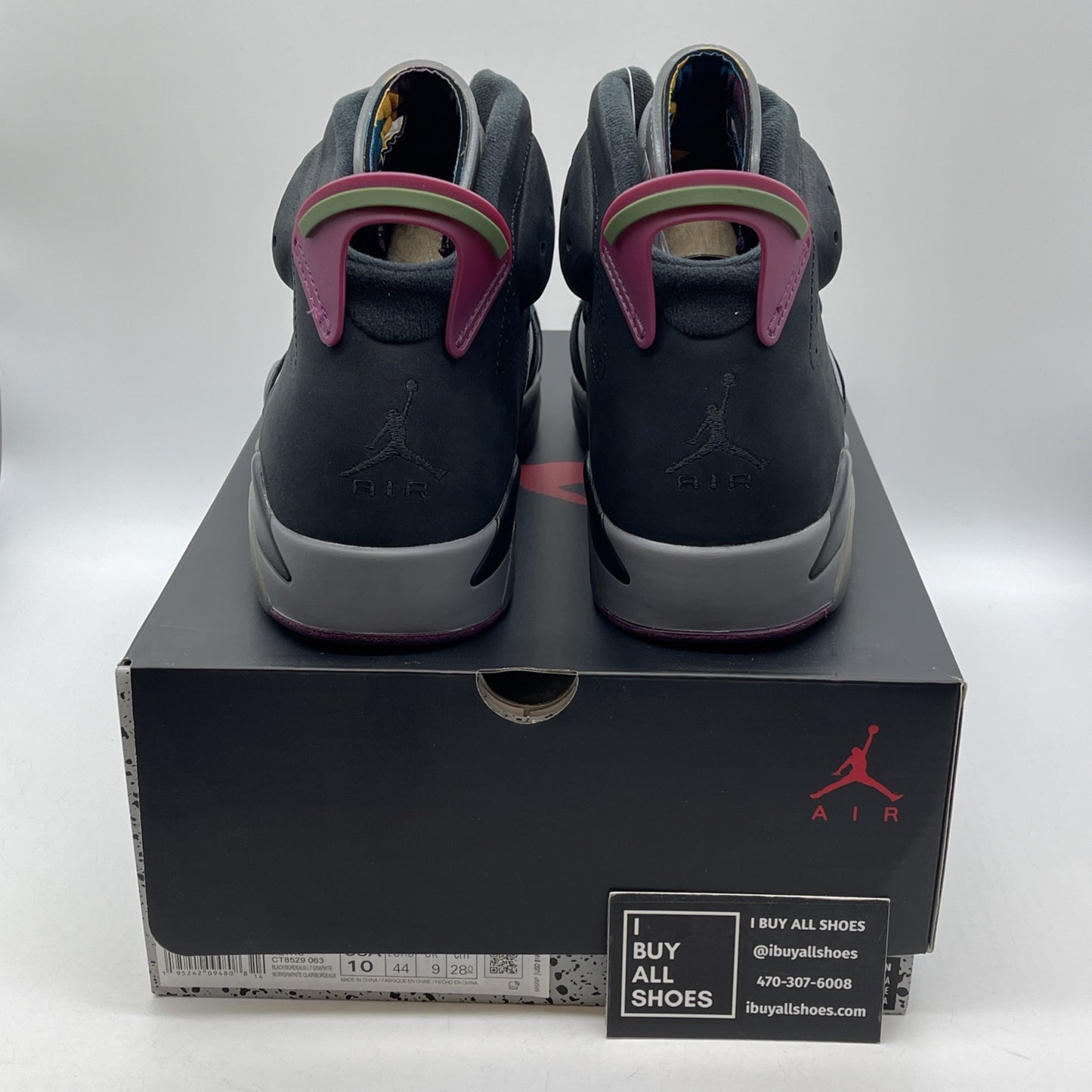Size 10 - Jordan 6 Bordeaux Black Grey Purple Suede (CT8529-063)