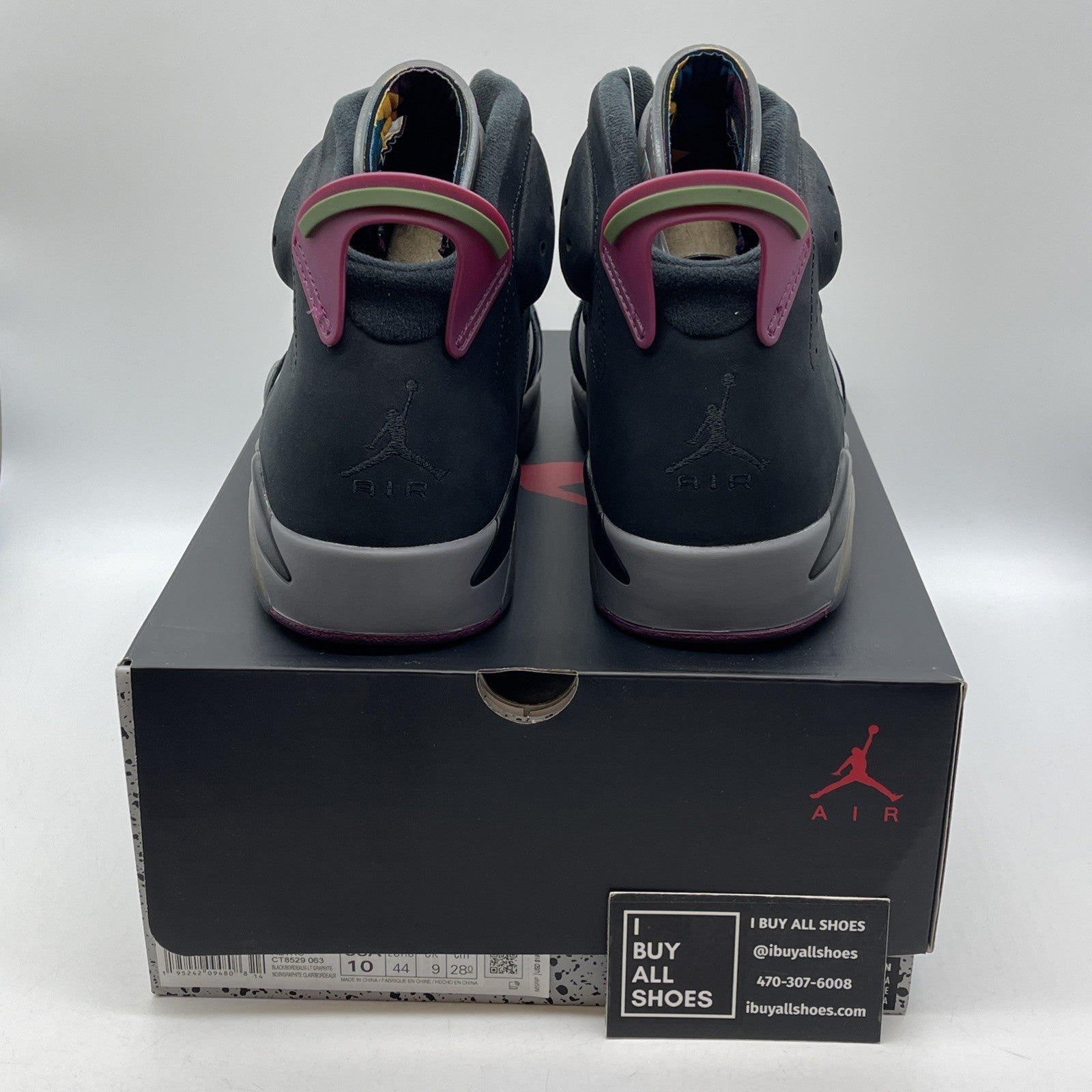 Size 10 - Jordan 6 Bordeaux Black Grey Purple Suede (CT8529-063)