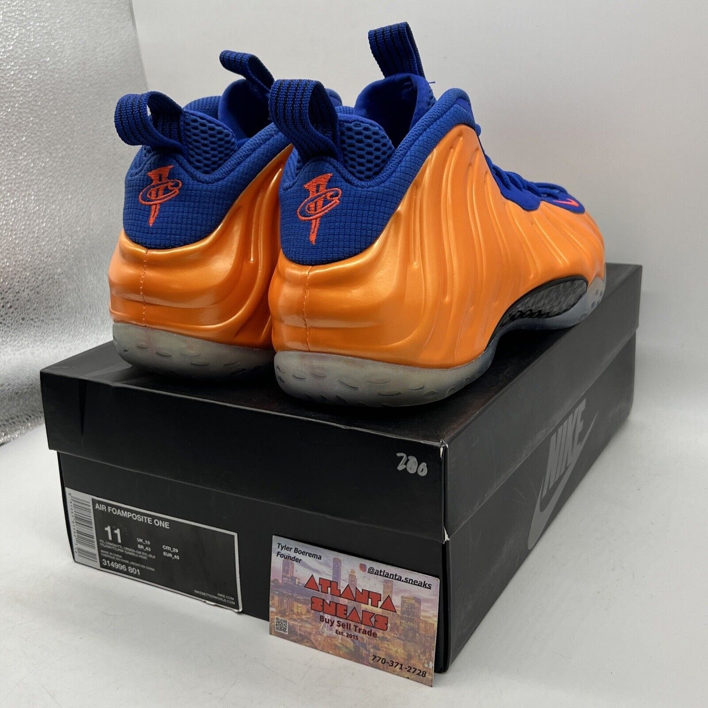 Size 11 - Nike Air Foamposite One Knicks Orange Blue Suede Icey (314996-801)