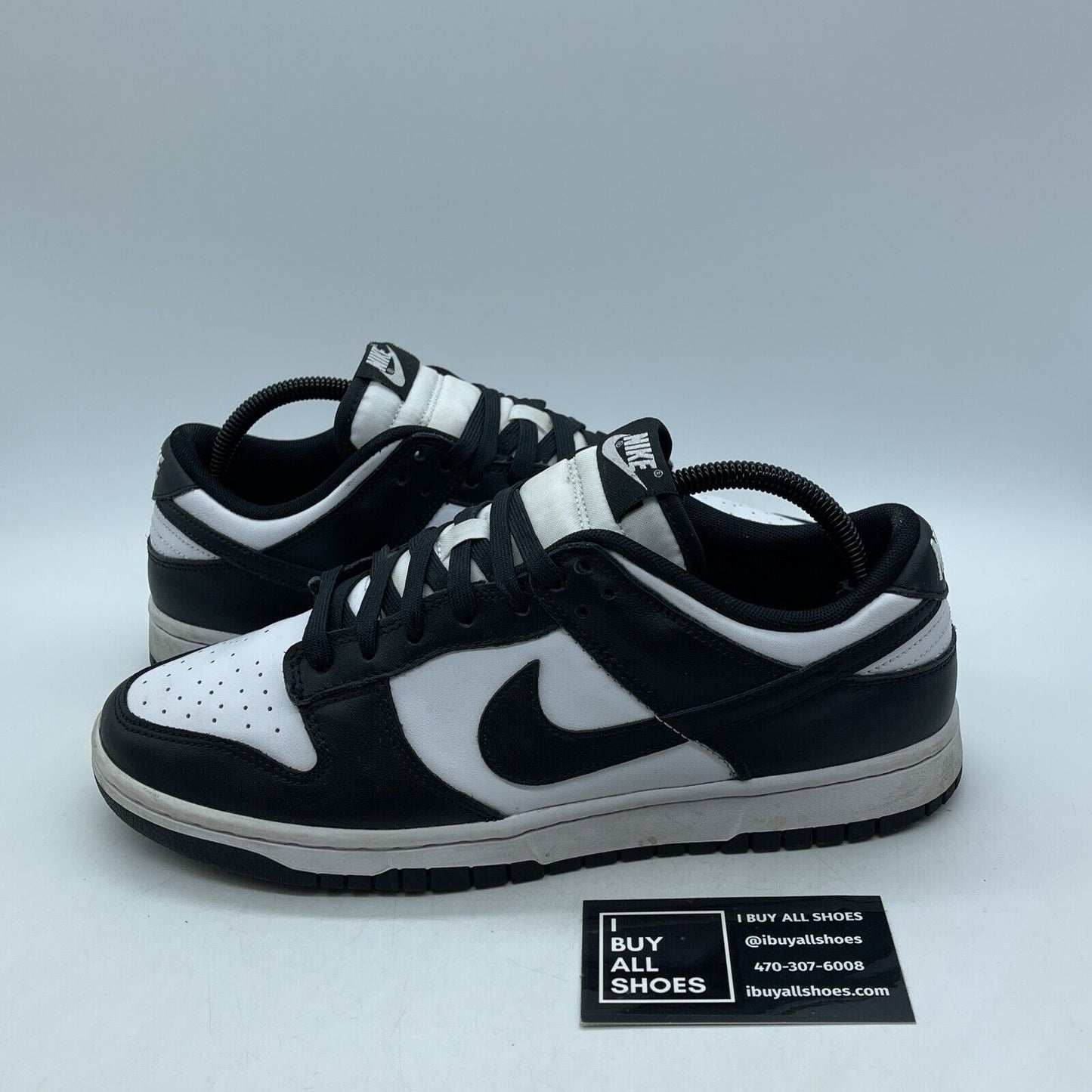 Size 9.5 - Nike Dunk Low Black White Leather Suede (DD1391-100)