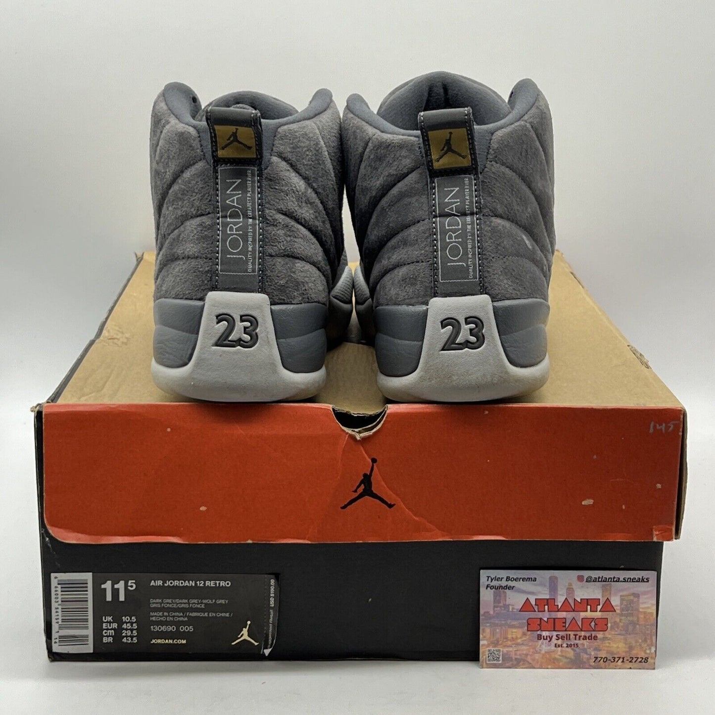 Size 11.5 - Air Jordan 12 Retro Dark Grey Leather Suede (130690-005)