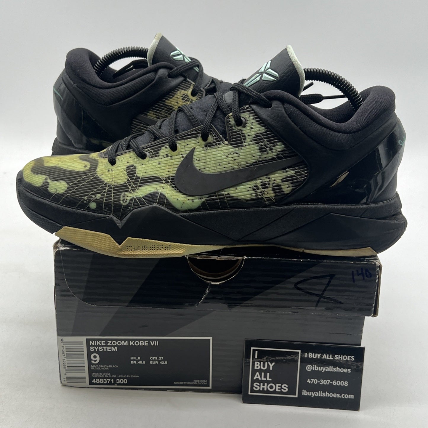 Size 9 - Nike Zoom Kobe 7 System Mint Poison Dart Frog (488371-300)