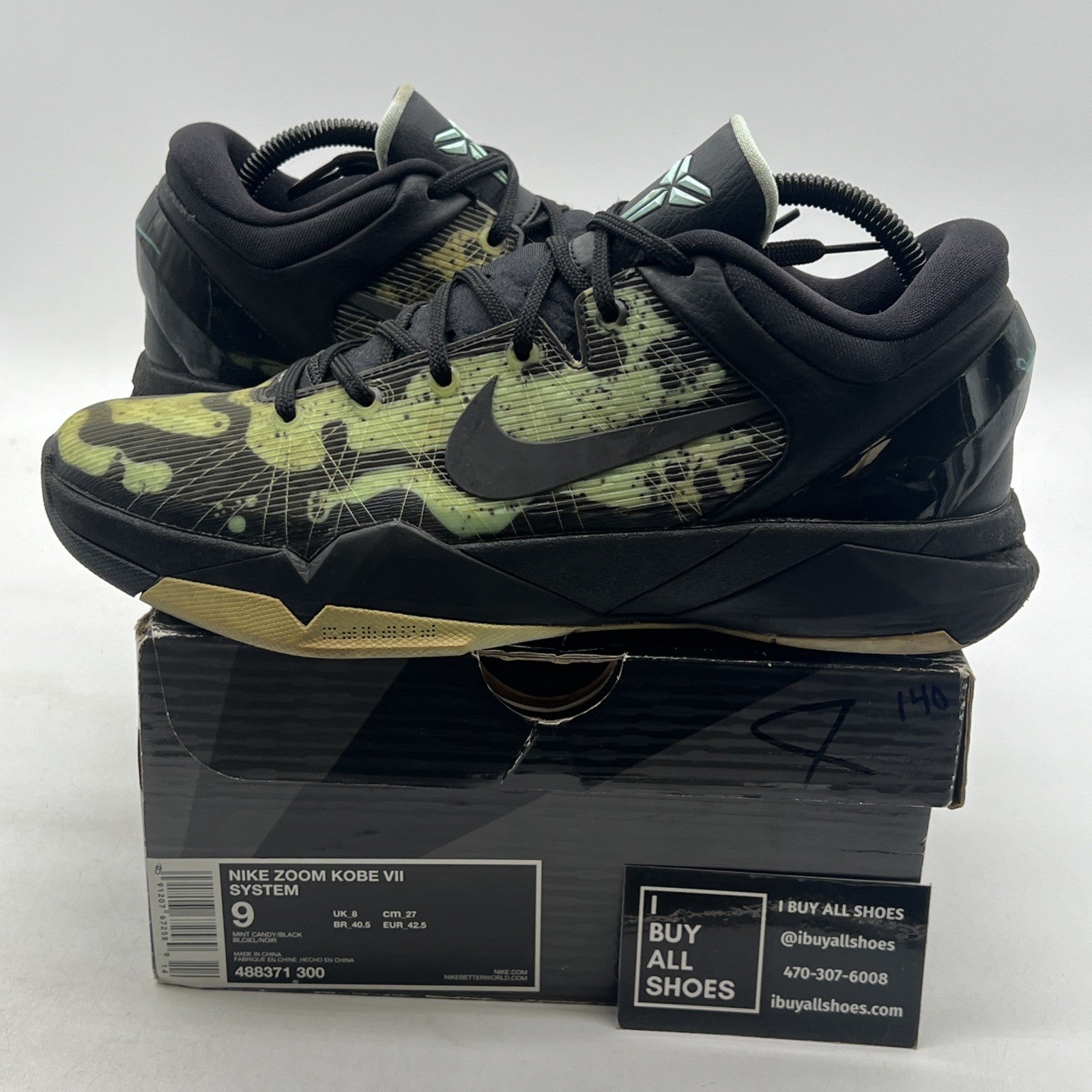 Size 9 - Nike Zoom Kobe 7 System Mint Poison Dart Frog (488371-300)