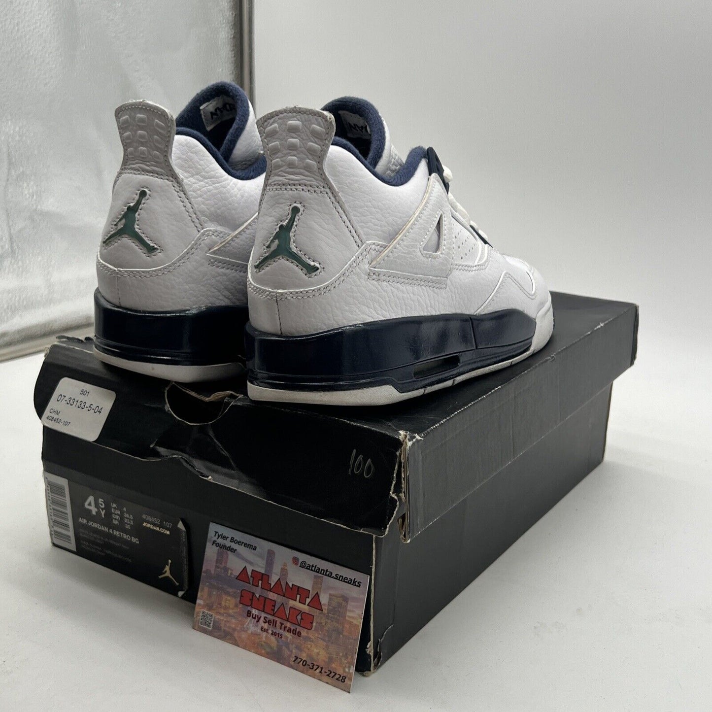 Size 4 (GS) - Jordan 4 Retro Low Legend Blue (408452-107)