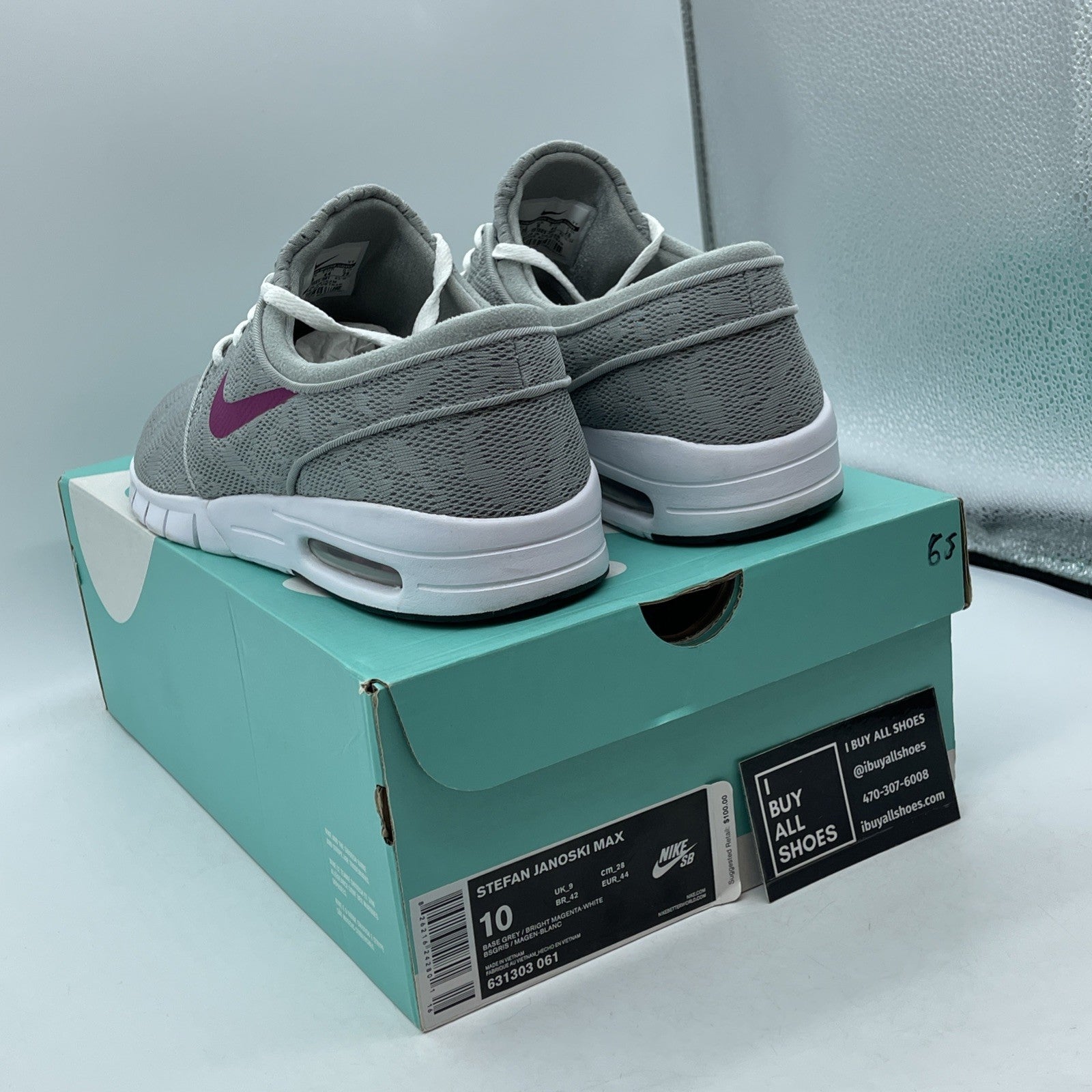 Size 10 - Nike Stefan Janoski Max Gray Purple Suede (631303-061)