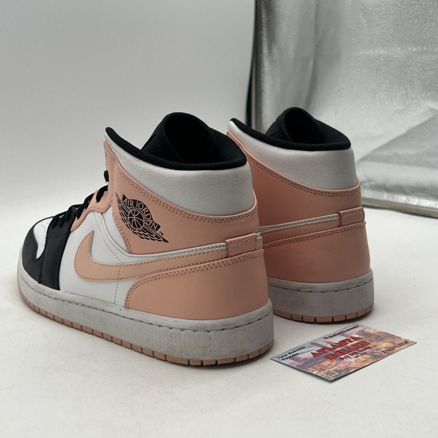 Size 10.5 - Air Jordan 1 Mid Crimson Tint Black White Leather (554724-133)