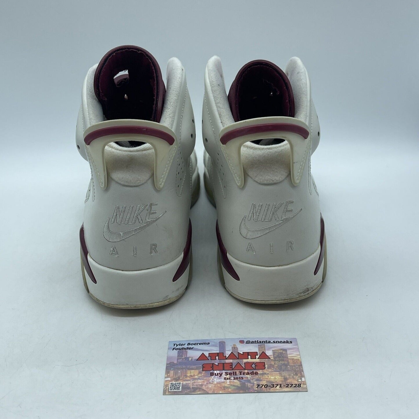 Size 10.5 - Air Jordan 6 Retro 2015 Maroon White Suede Leather (384664-116)