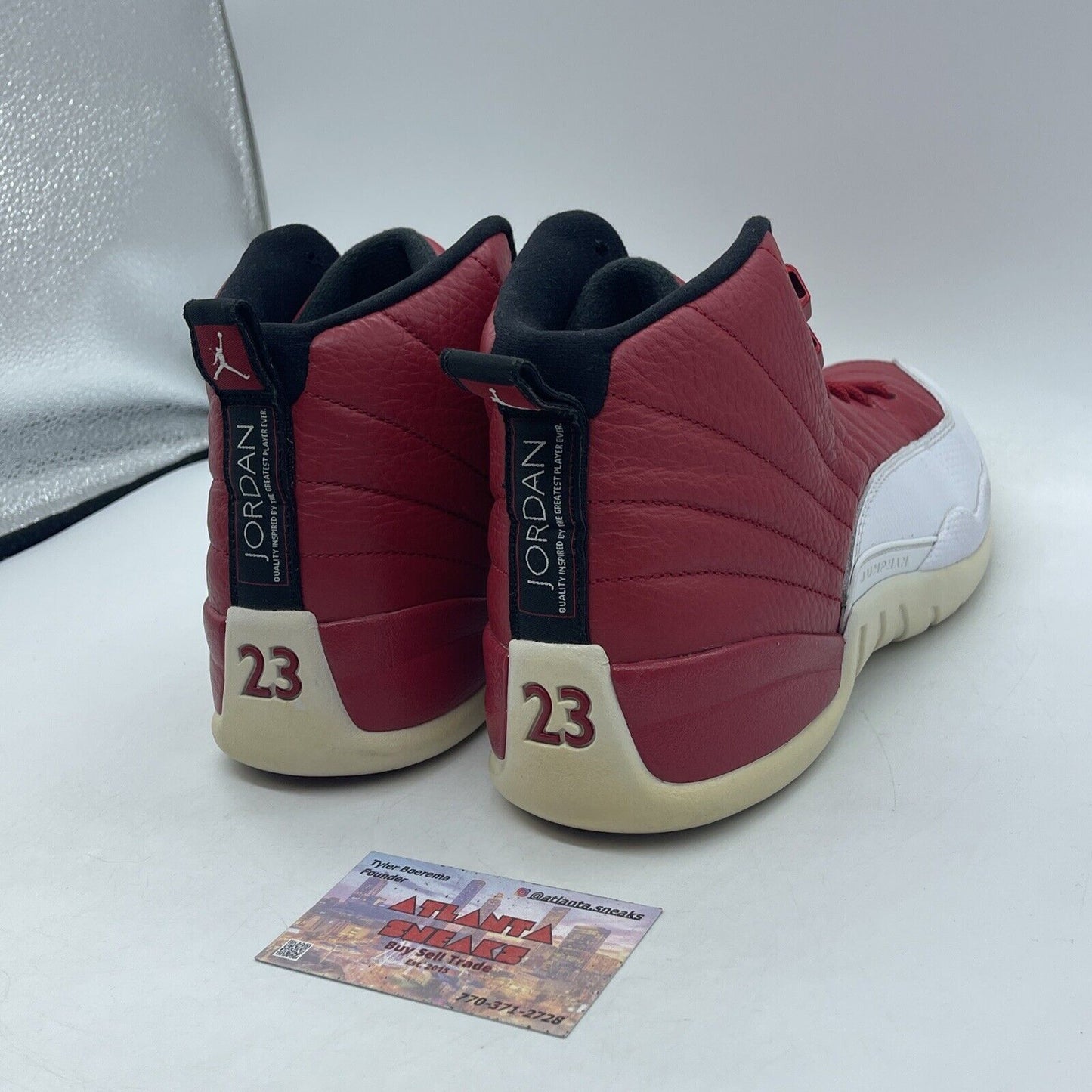 Size 10.5 - Air Jordan 12 Retro Gym Red White Leather Black (130690-600)