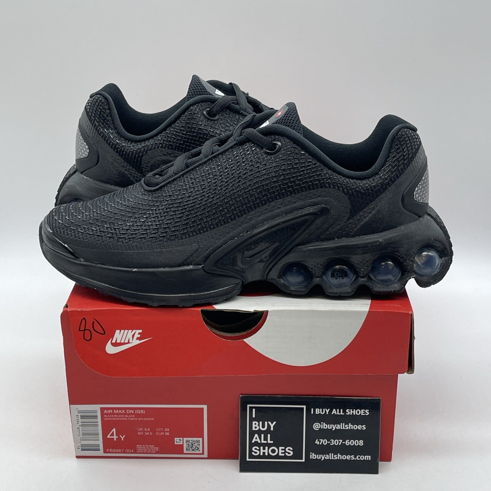 Size 4Y - Nike Air Max DN Black Suede Leather (FB8987 004)