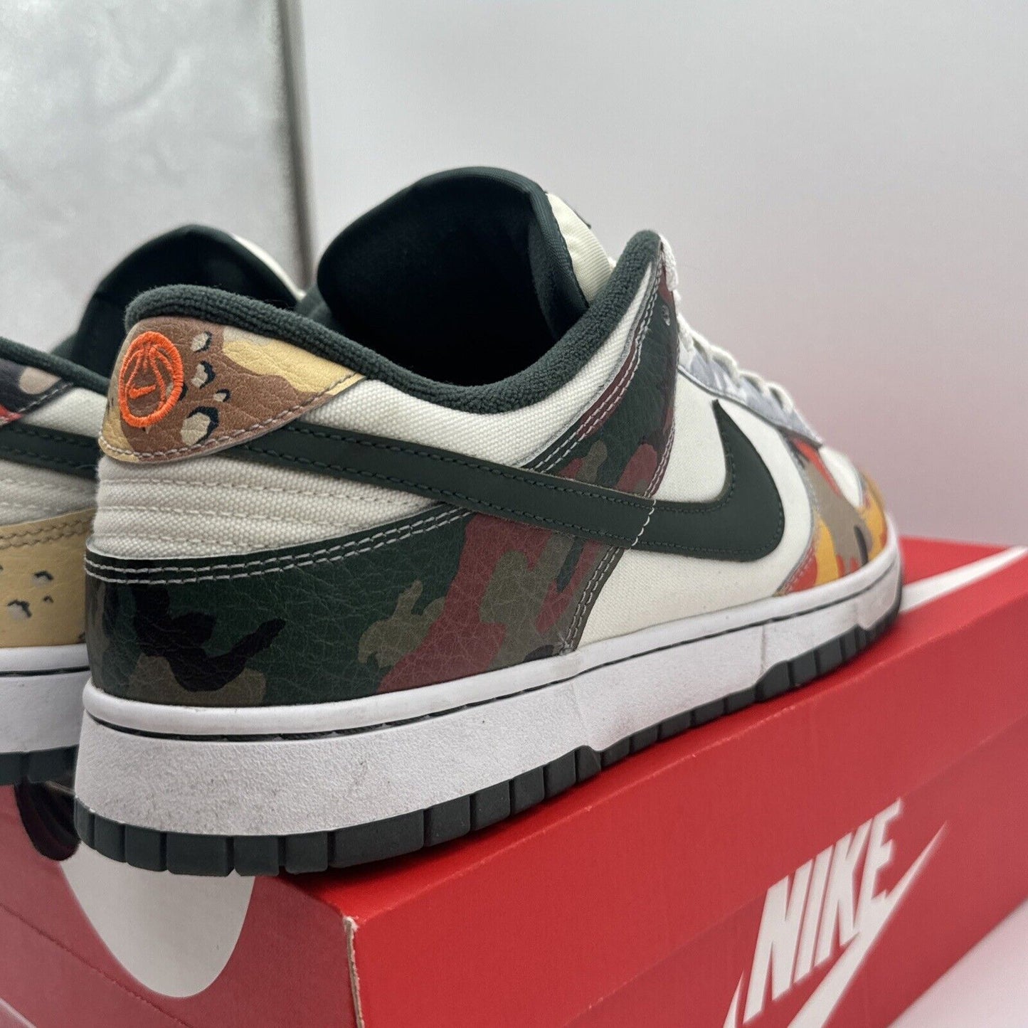 Size 13 - Nike Dunk Low SE Sail Multi-Camo 2021 White Yellow Desert Green Army