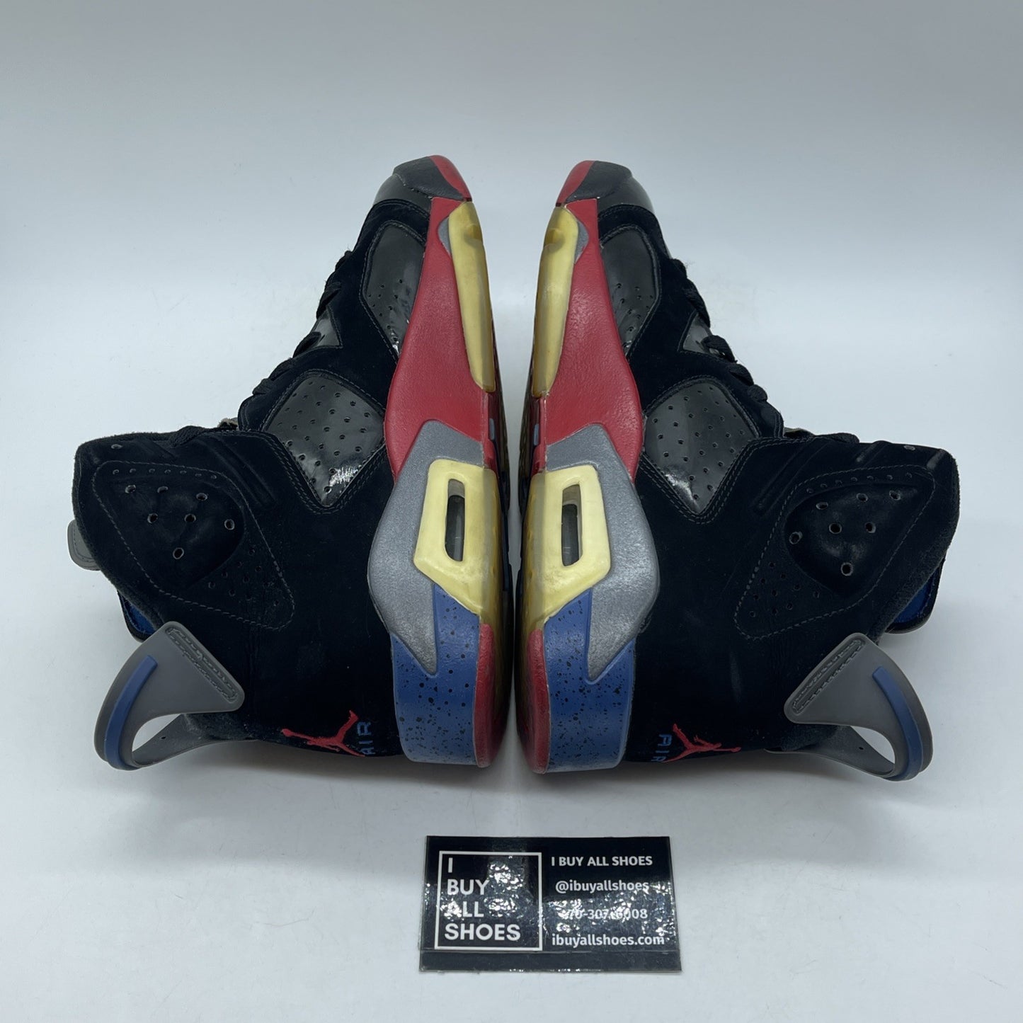 Size 10 - Air Jordan 6 Retro Pistons Black Red Blue Suede Leather (384664-001)