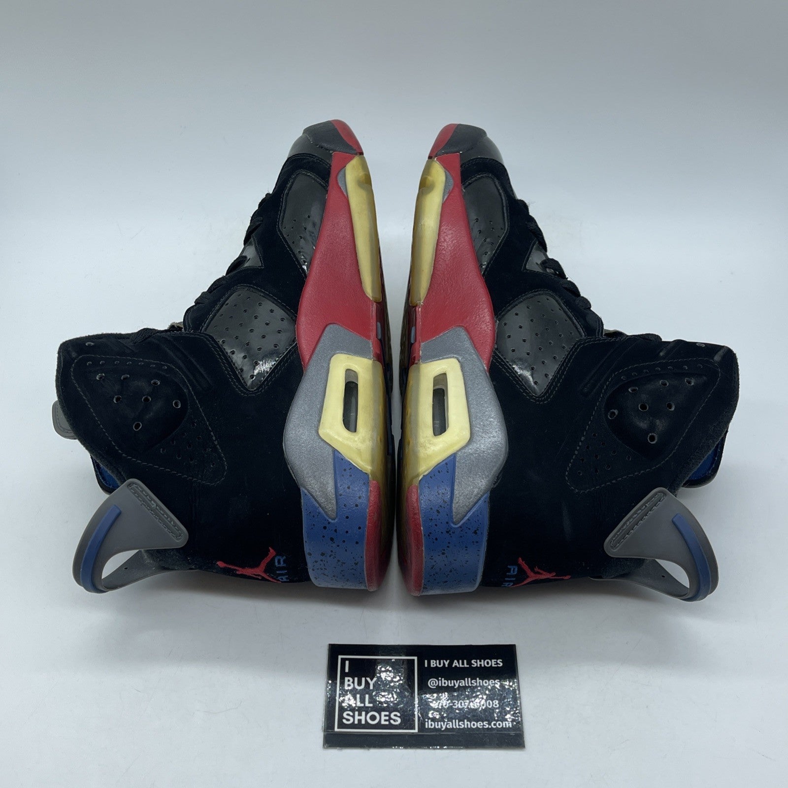 Size 10 - Air Jordan 6 Retro Pistons Black Red Blue Suede Leather (384664-001)