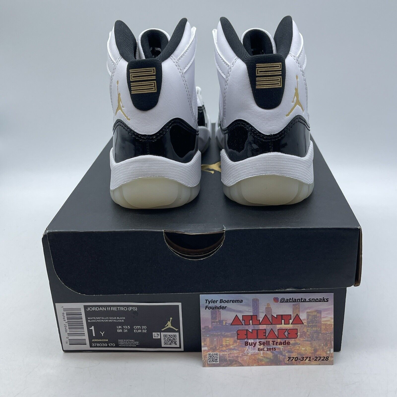 Size 1Y - Air Jordan 11 Retro Gratitude Defining Moments Black (378039-170)