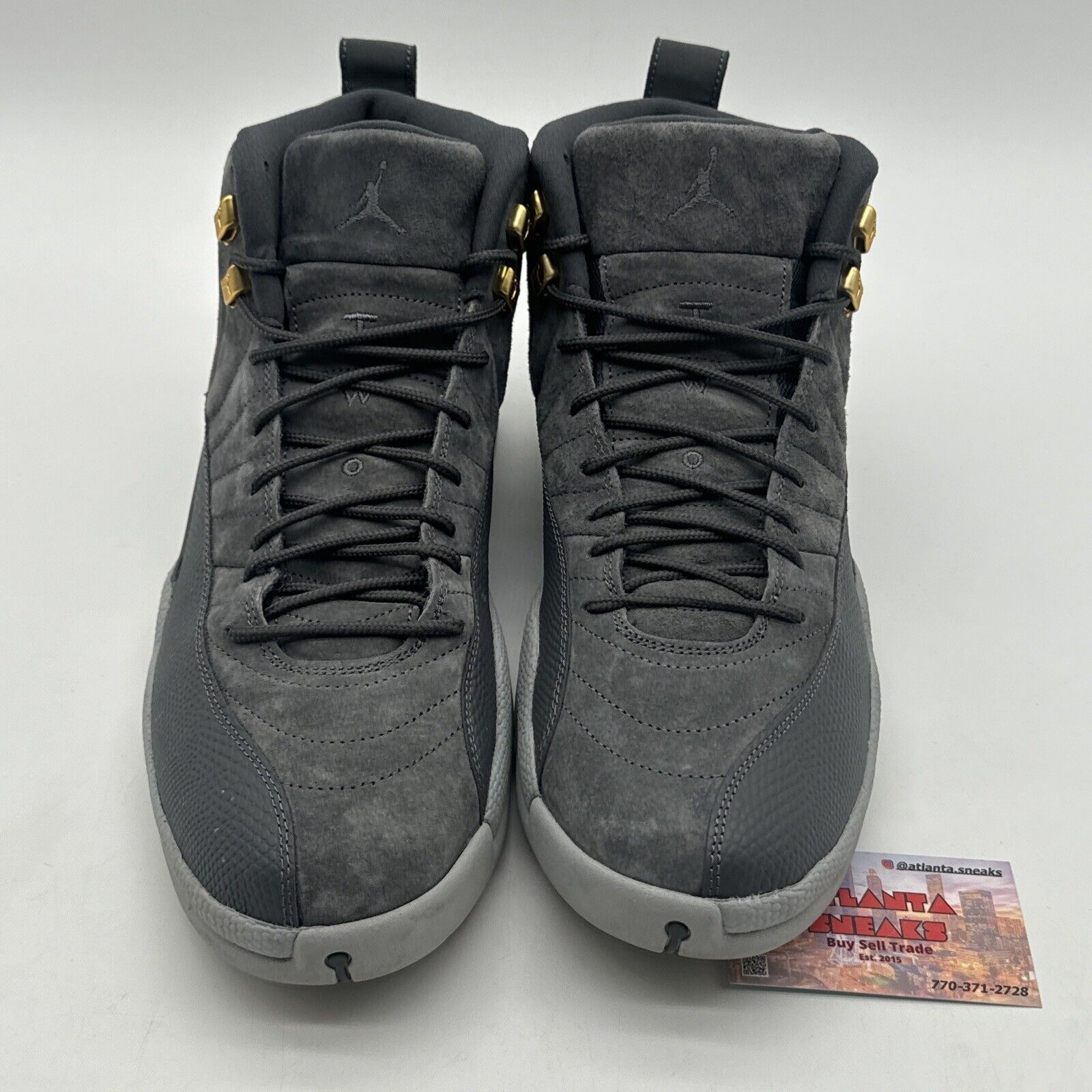 Size 13 - Jordan 12 Retro Dark Grey 2017 Gold Accents Nice Suede Retro OG Mj