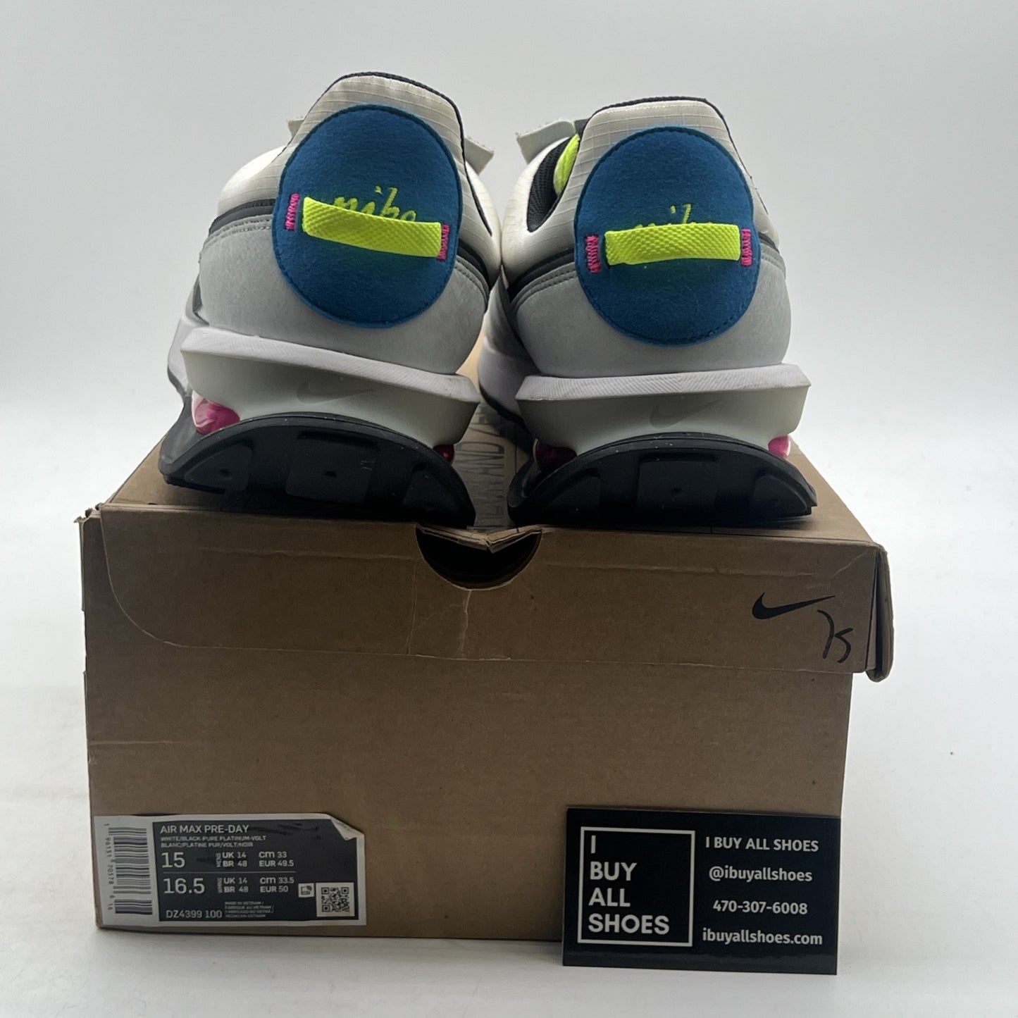 Size 15 - Nike Air Max Pre-Day White Pure Platinum Volt (DZ4399-100)