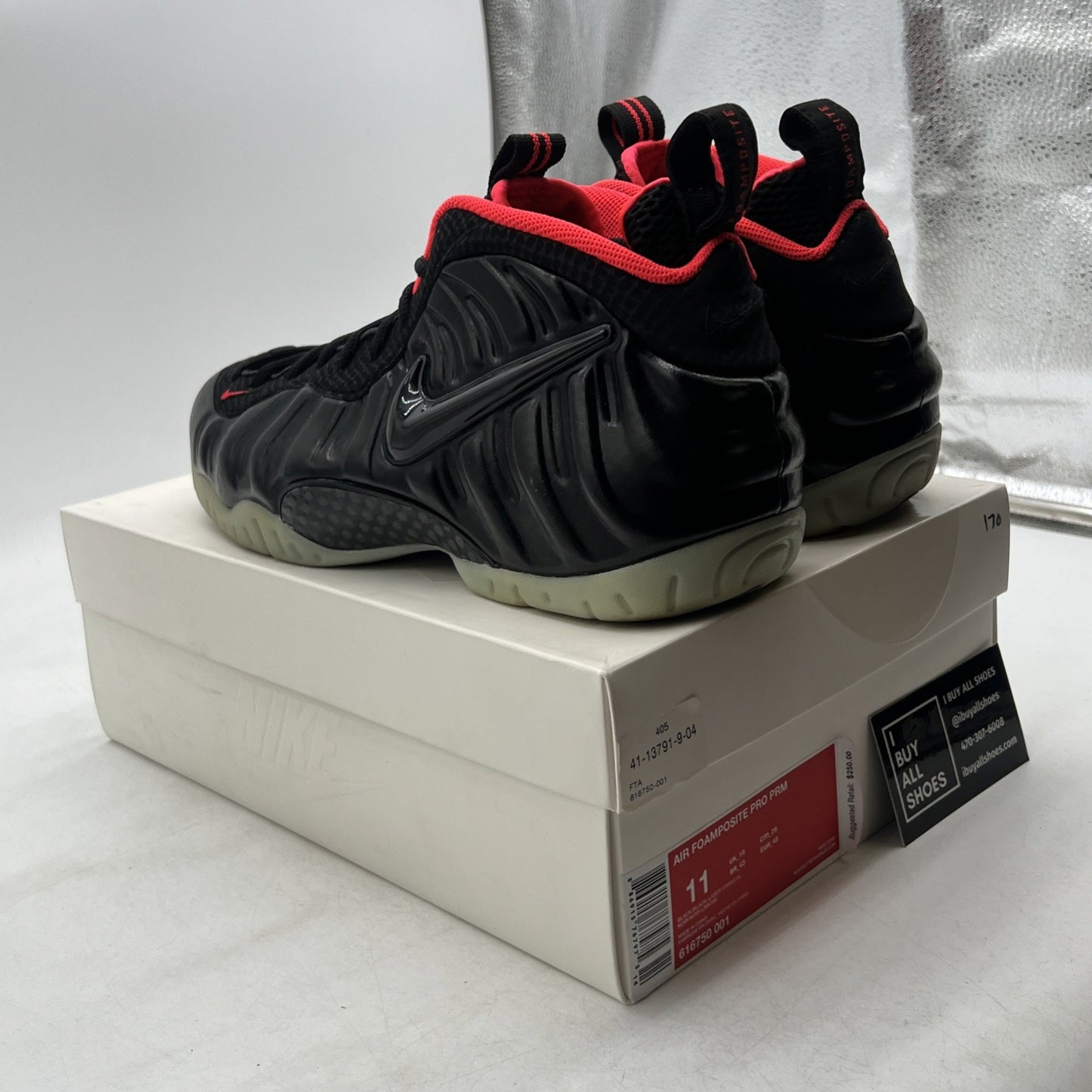 Size 11 - Nike Air Foamposite Pro Black Solar (616750-001) Laser Crimson