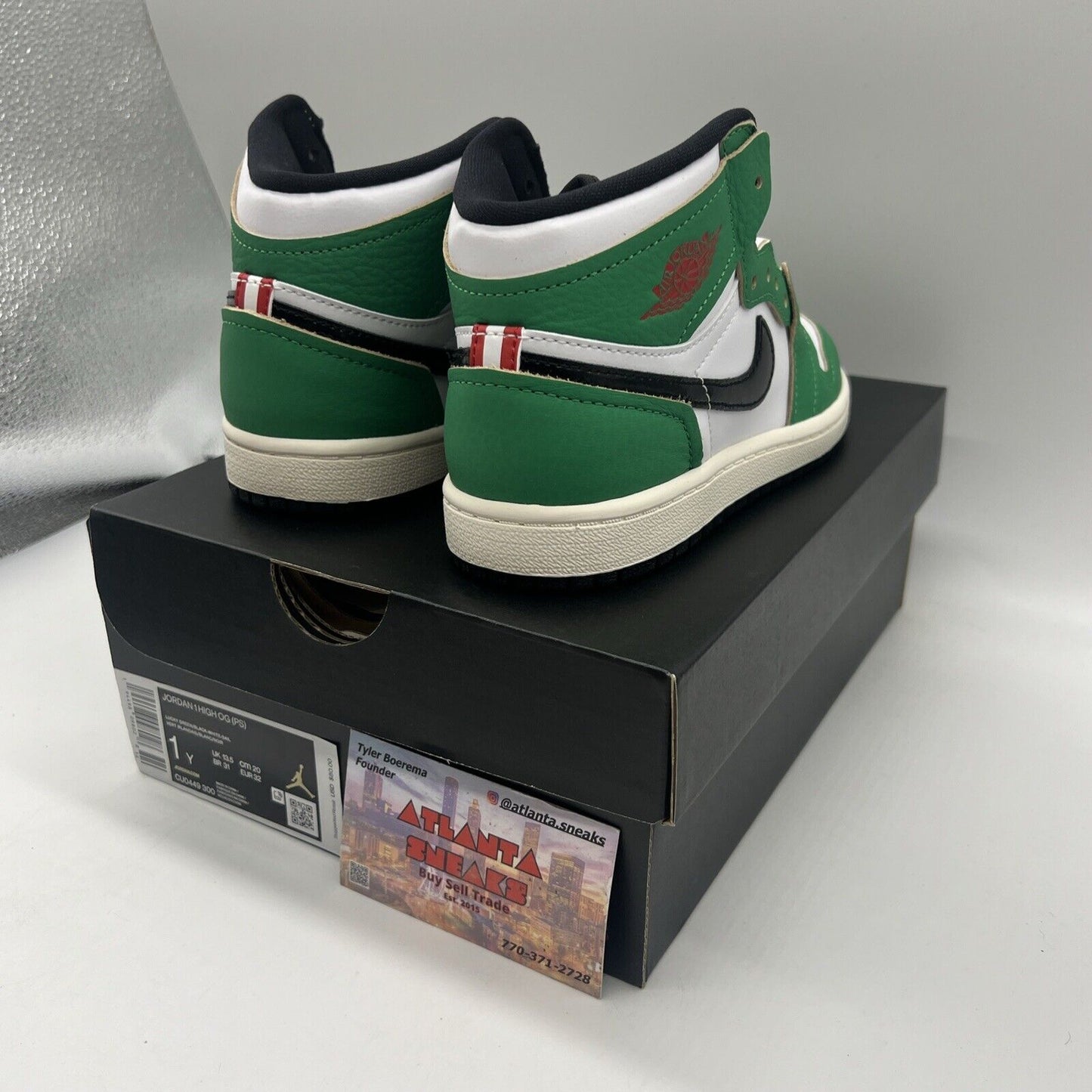 Size 1Y - Jordan 1 Retro OG High Lucky Green (CU0449-300) Brand New Og All DS