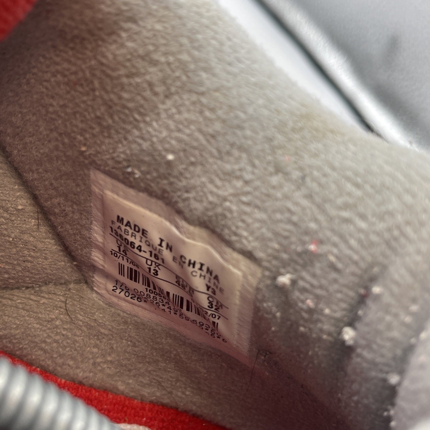 Size 14 - Air Jordan 3 Retro 2007 Fire Red White Grey Leather (136064-161)