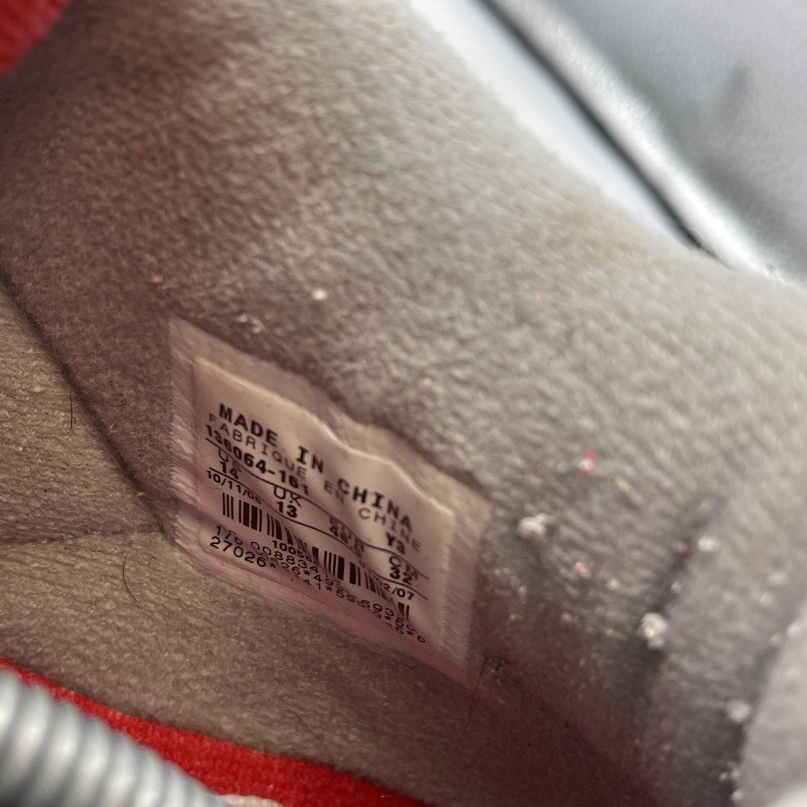 Size 14 - Air Jordan 3 Retro 2007 Fire Red White Grey Leather (136064-161)