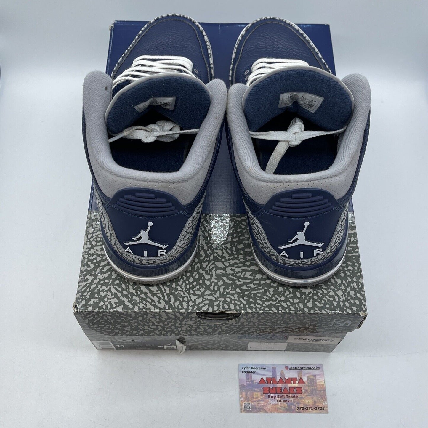 Size 11 - Jordan 3 Retro Blue Grey White Leather Suede (CT8532-401)