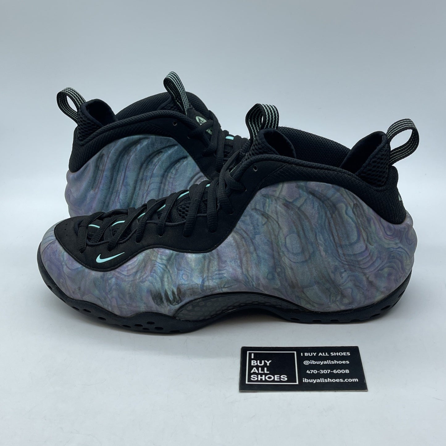 Size 12 - Nike Air Foamposite One Premium Abalone Blue Black Suede (575420-009)
