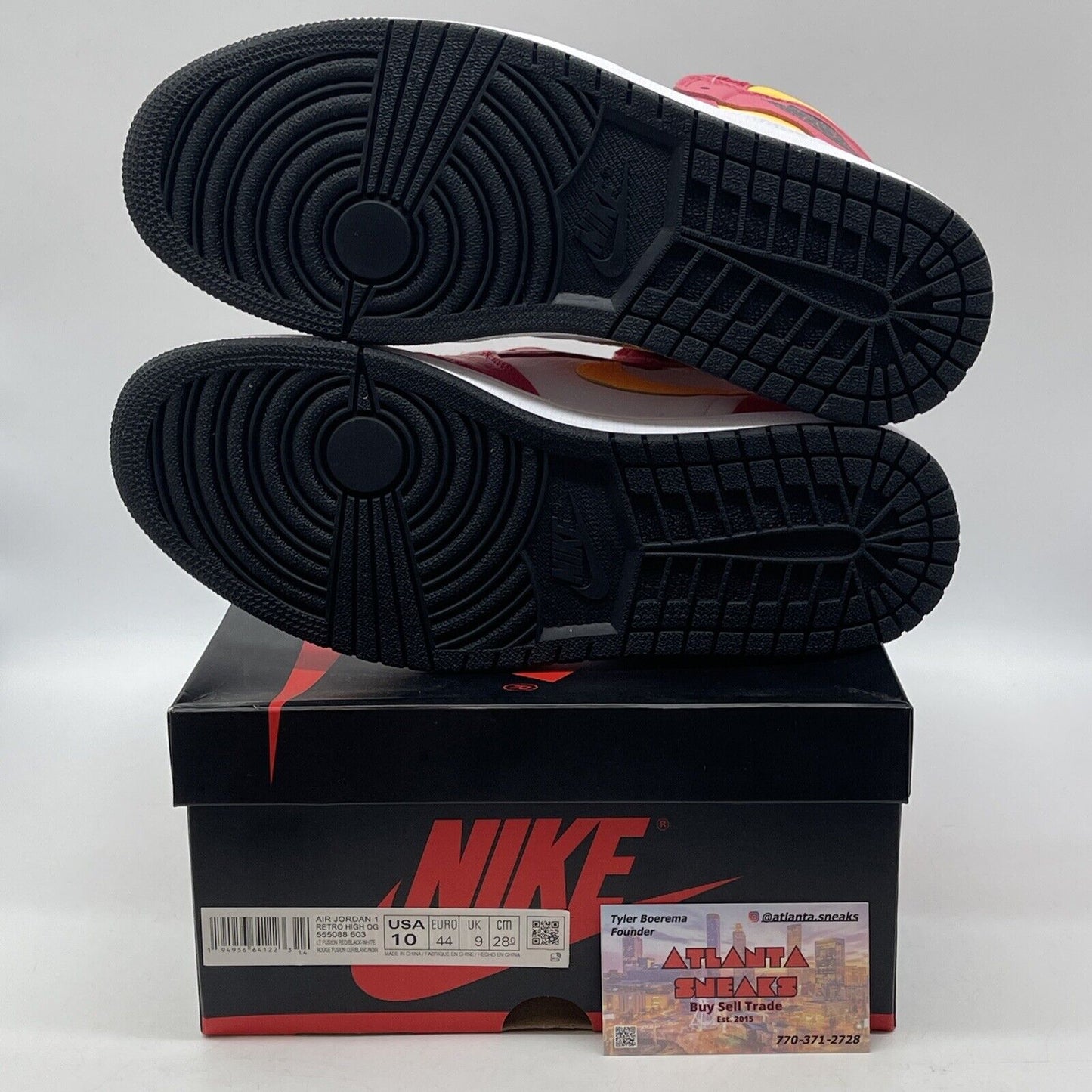 Size 10 - Jordan 1 Retro High OG Light Fusion Red White Yellow (555088-603)