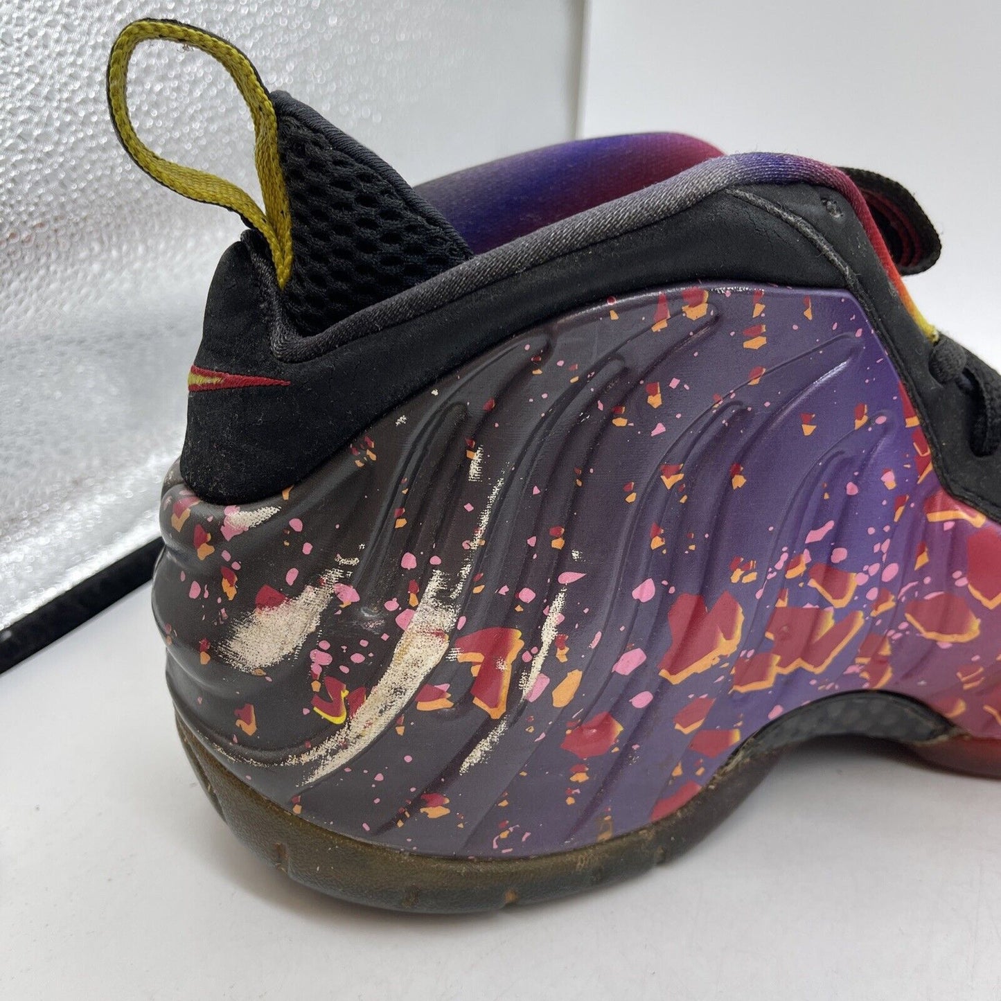 Size 10.5 - Nike Air Foamposite Pro Prm Area 72 Yellow Purple Red (616750-600)