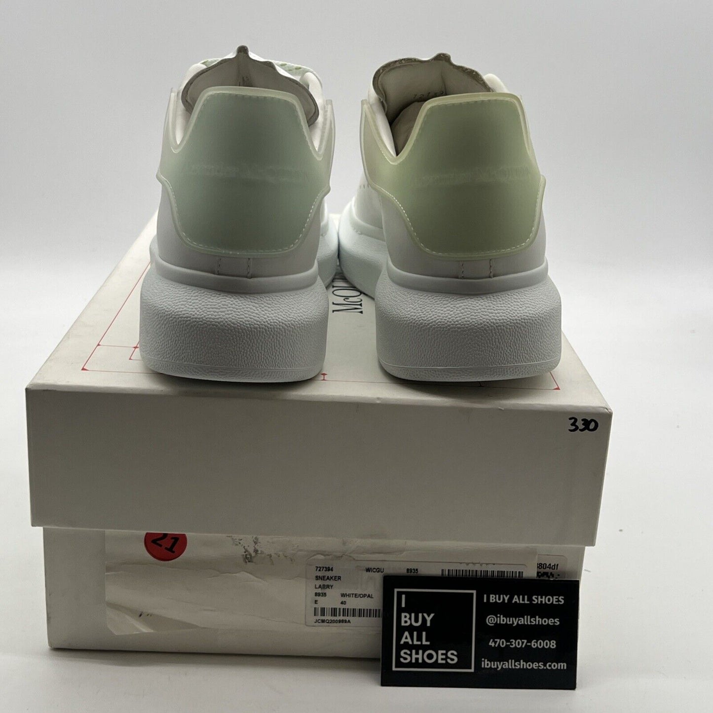 Size 9.5 - Alexander McQueen Men's Oversized Sneakers White/Opal