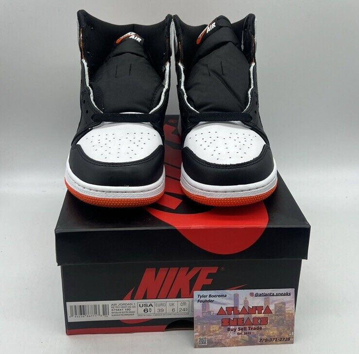 Size 6.5 - Jordan 1 Retro High Electro Orange White Black Orange Brand New DS