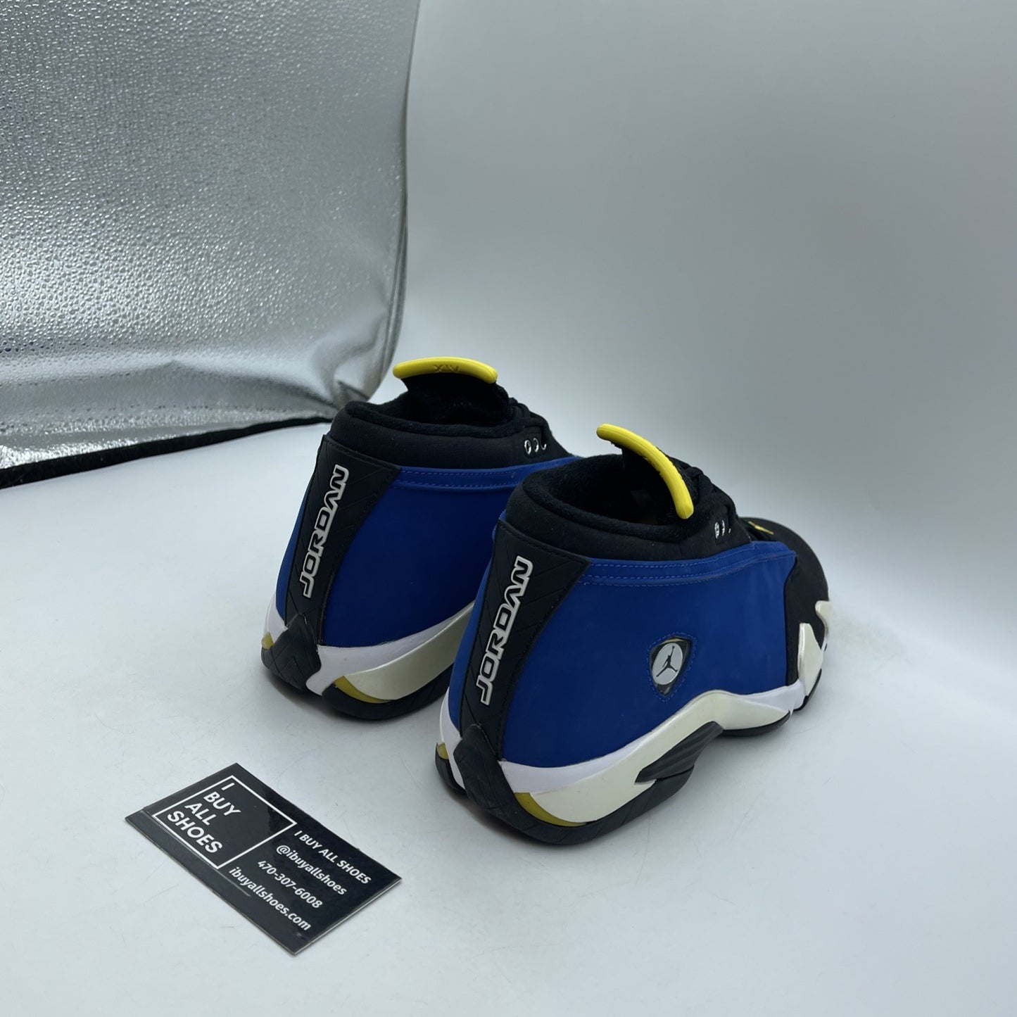 Size 9.5 - Air Jordan 14 Retro 2015 Low Laney Blue Black Suede (807511-405)
