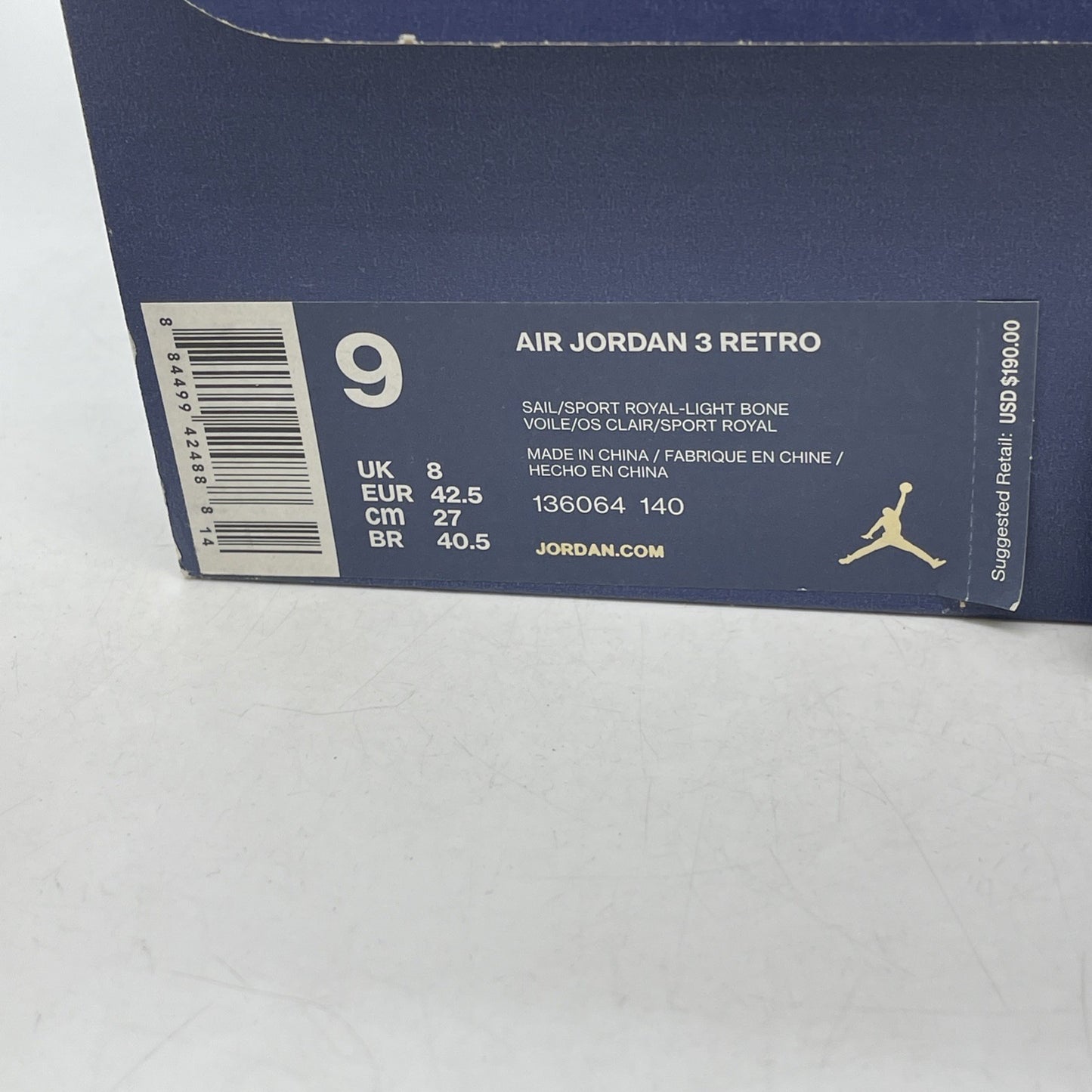 Size 9 - Air Jordan 3 Retro International Flight (136064-140)