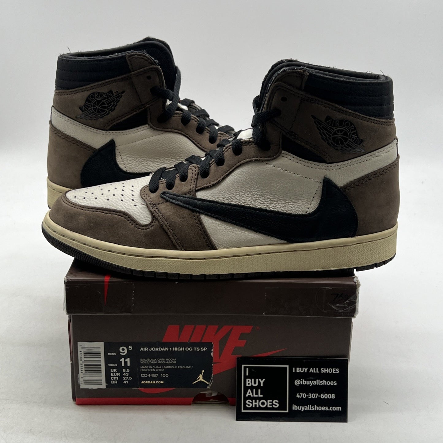 Size 9.5 - Air Jordan 1 Retro OG x Travis Scott High Mocha (CD4487-100)