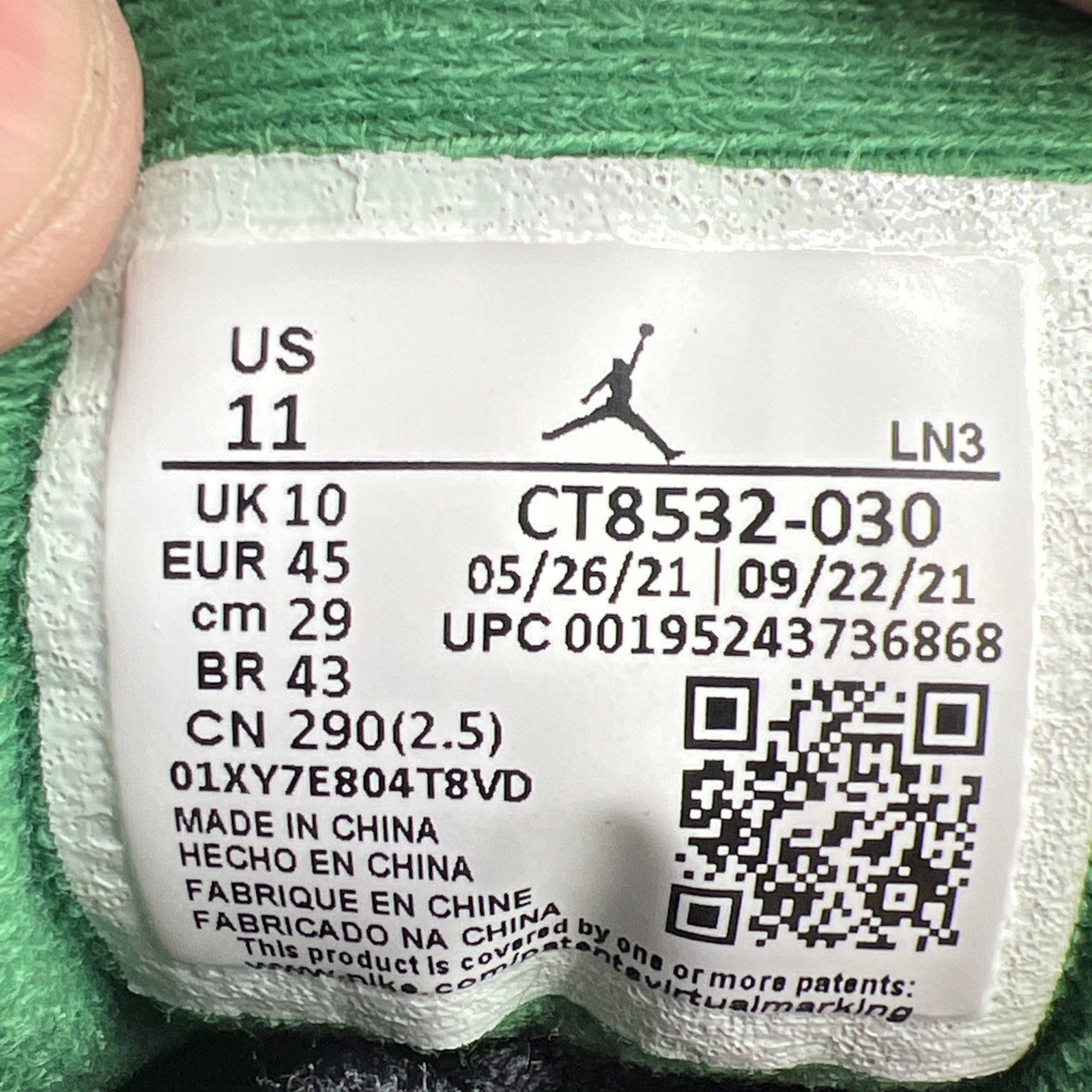 Size 11 - Air Jordan 3 Retro Mid Pine Green (CT8532-030)