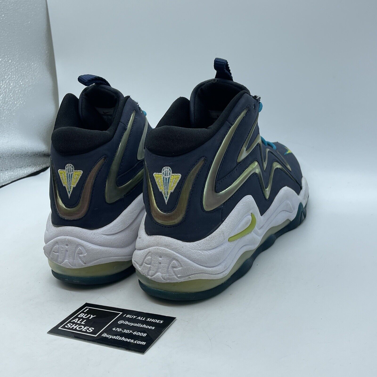 Size 12 - Nike Air Pippen Midnight Navy Blue Yellow White Suede (325001-400)