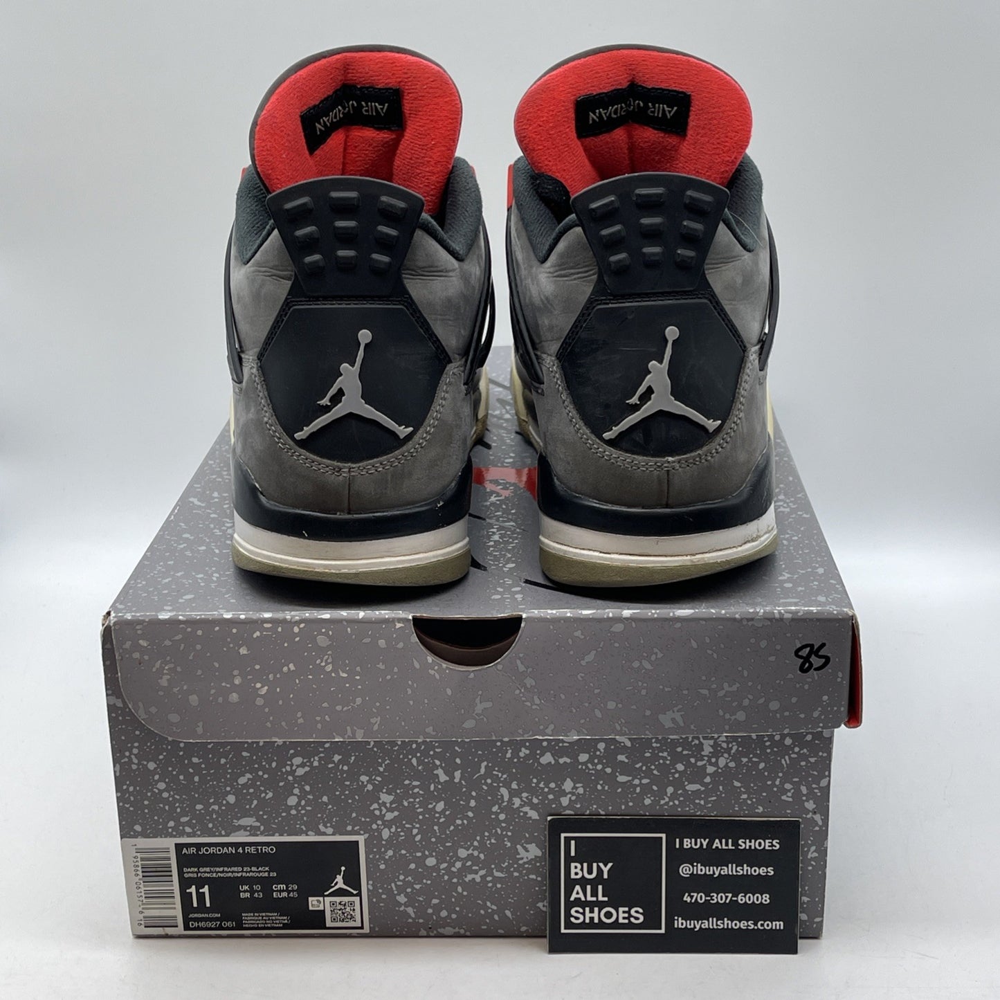 Size 11 - Jordan 4 Retro Mid Infrared Grey Black Suede (DH6927-061)