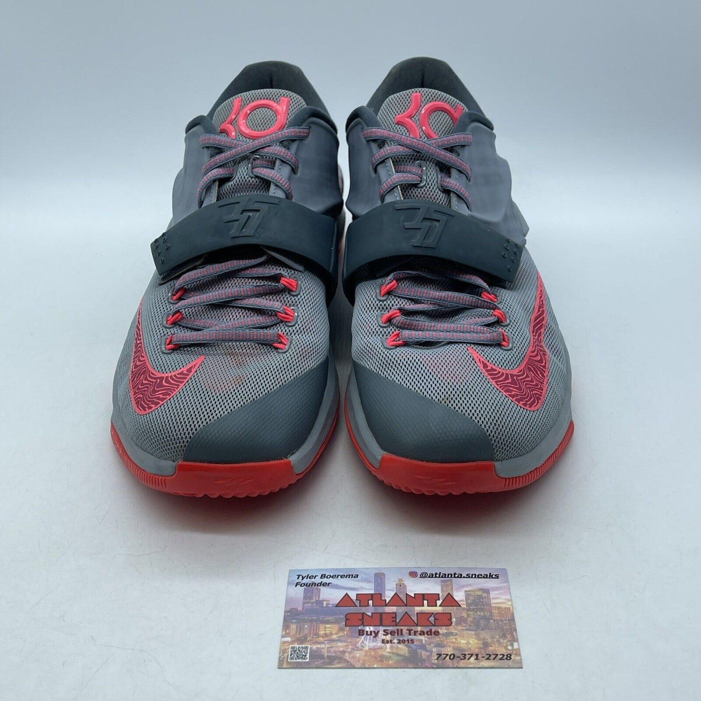 Size 10.5 - Nike KD 7 Calm Before The Storm Grey Pink Suede Leather (653996-060)