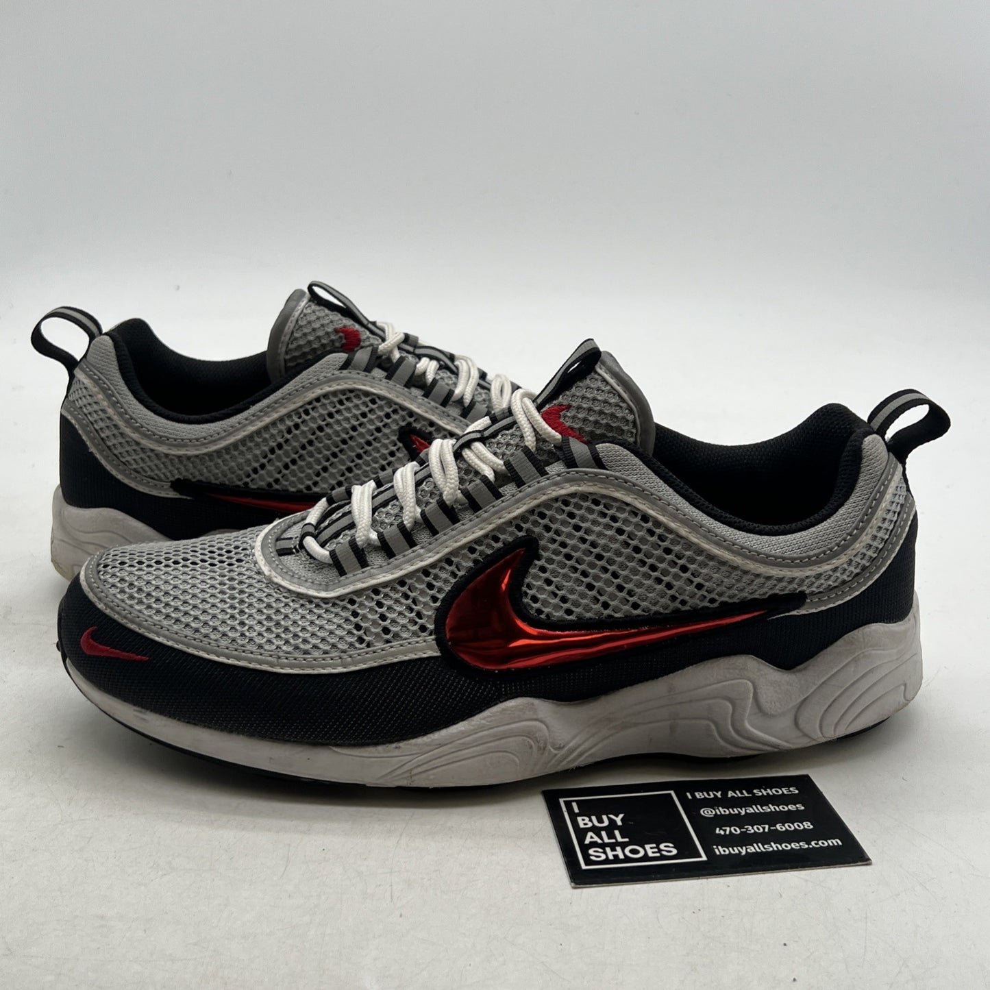 Size 9.5 - Nike Air Zoom Spiridon '16 2016 Silver Red (849776-001)