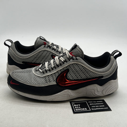 Size 9.5 - Nike Air Zoom Spiridon '16 2016 Silver Red (849776-001)