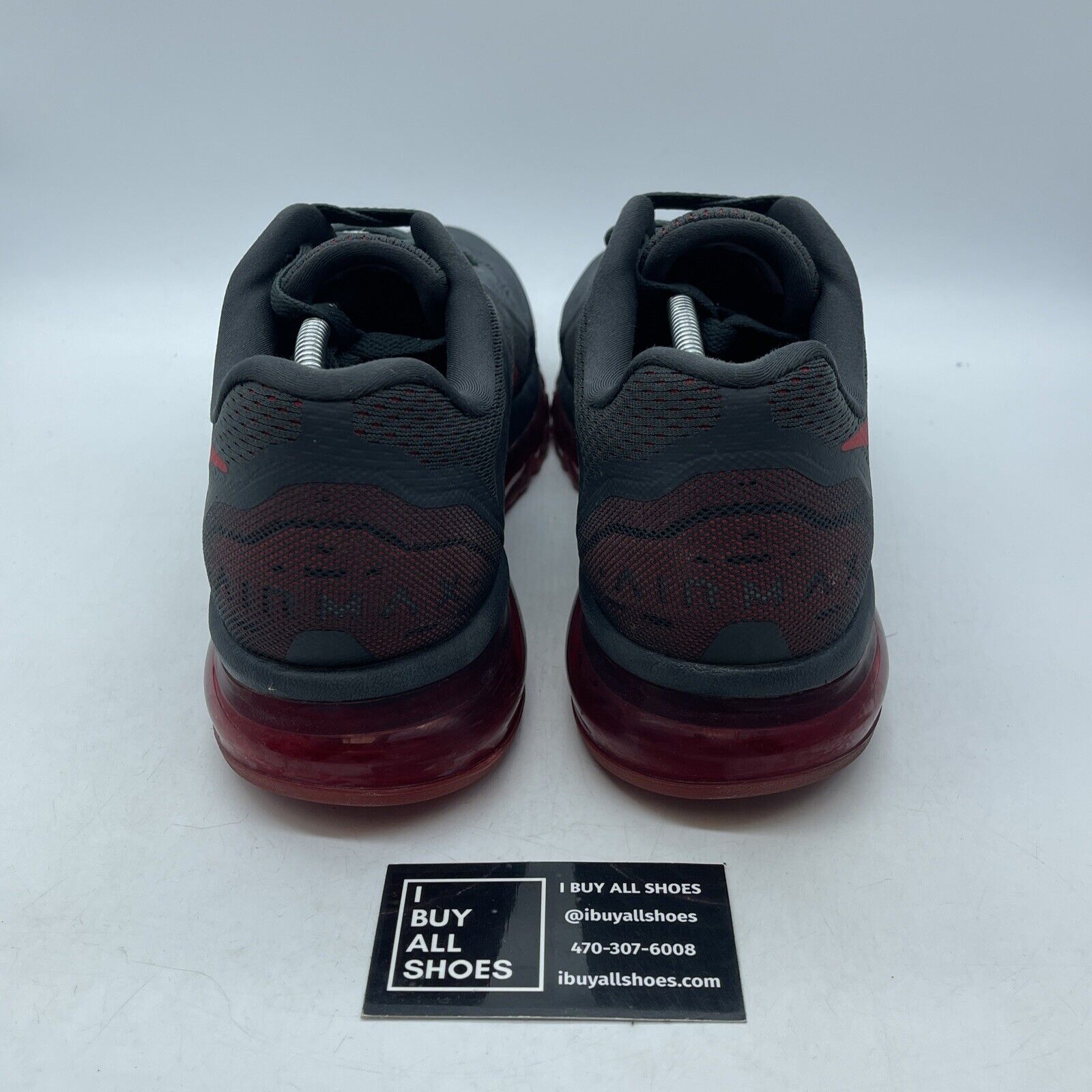 Size 13 - Nike Air Max 2014 Anthracite Grey Red Suede Leather (621077-066)