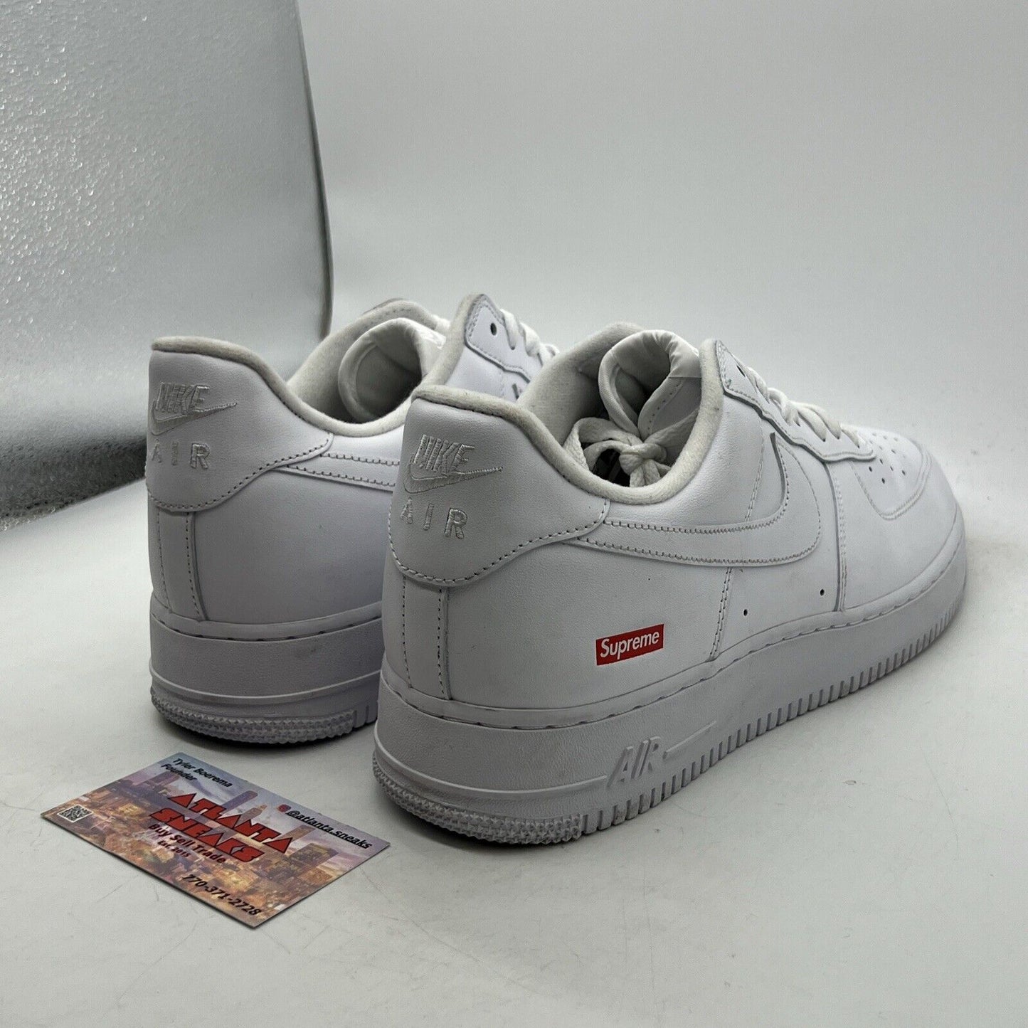 Size 11.5 - Nike Air Force 1 x Supreme Low Box Logo - White (CU9225-100)