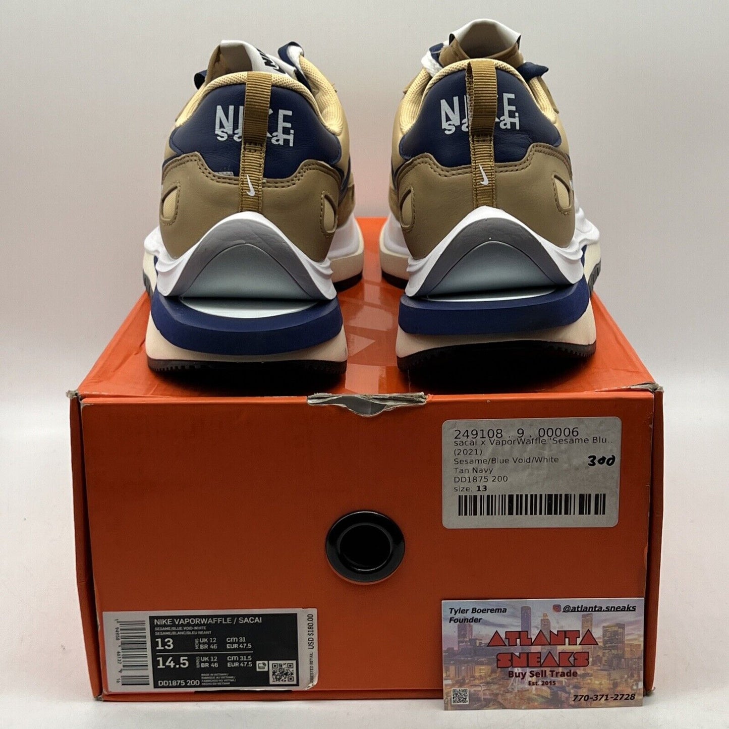 Size 13 - Nike VaporWaffle x Sacai Tan Navy White (DD1875-200)