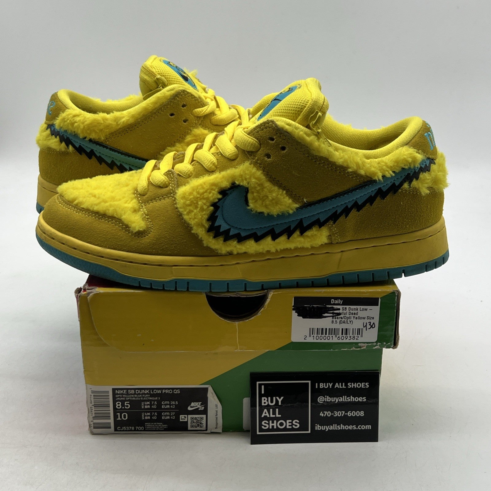 Size 8.5 - Nike Dunk Low SB x Grateful Dead Yellow Bear (CJ5378-700)