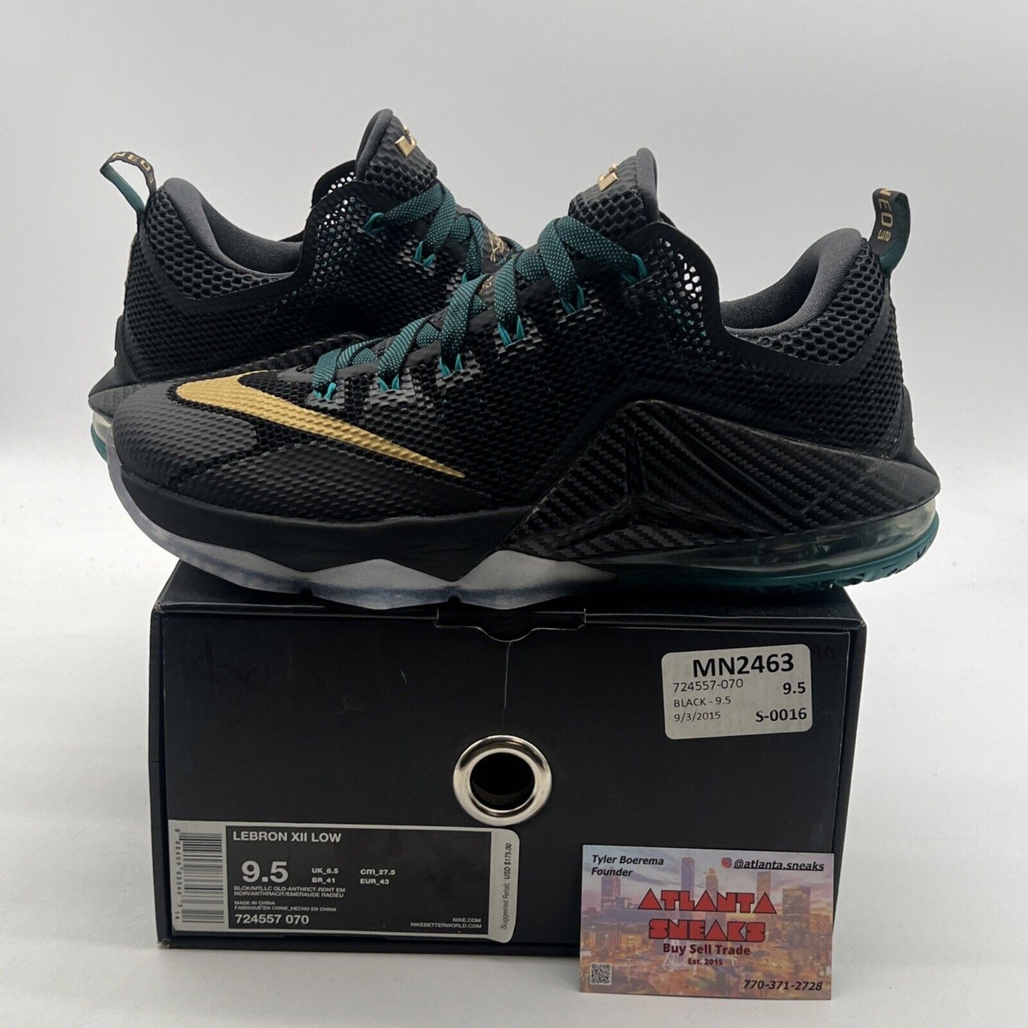 Size 9.5 - Nike LeBron 12 Low Carbon Fiber (724557-070)