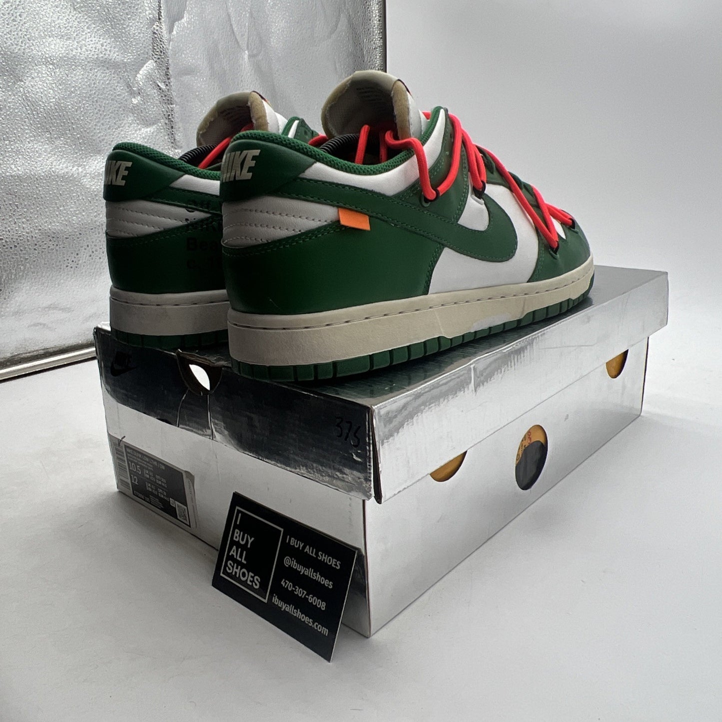 Size 10.5 - Nike Dunk Low x OFF-WHITE Pine Green 2019 (CT0856-100)