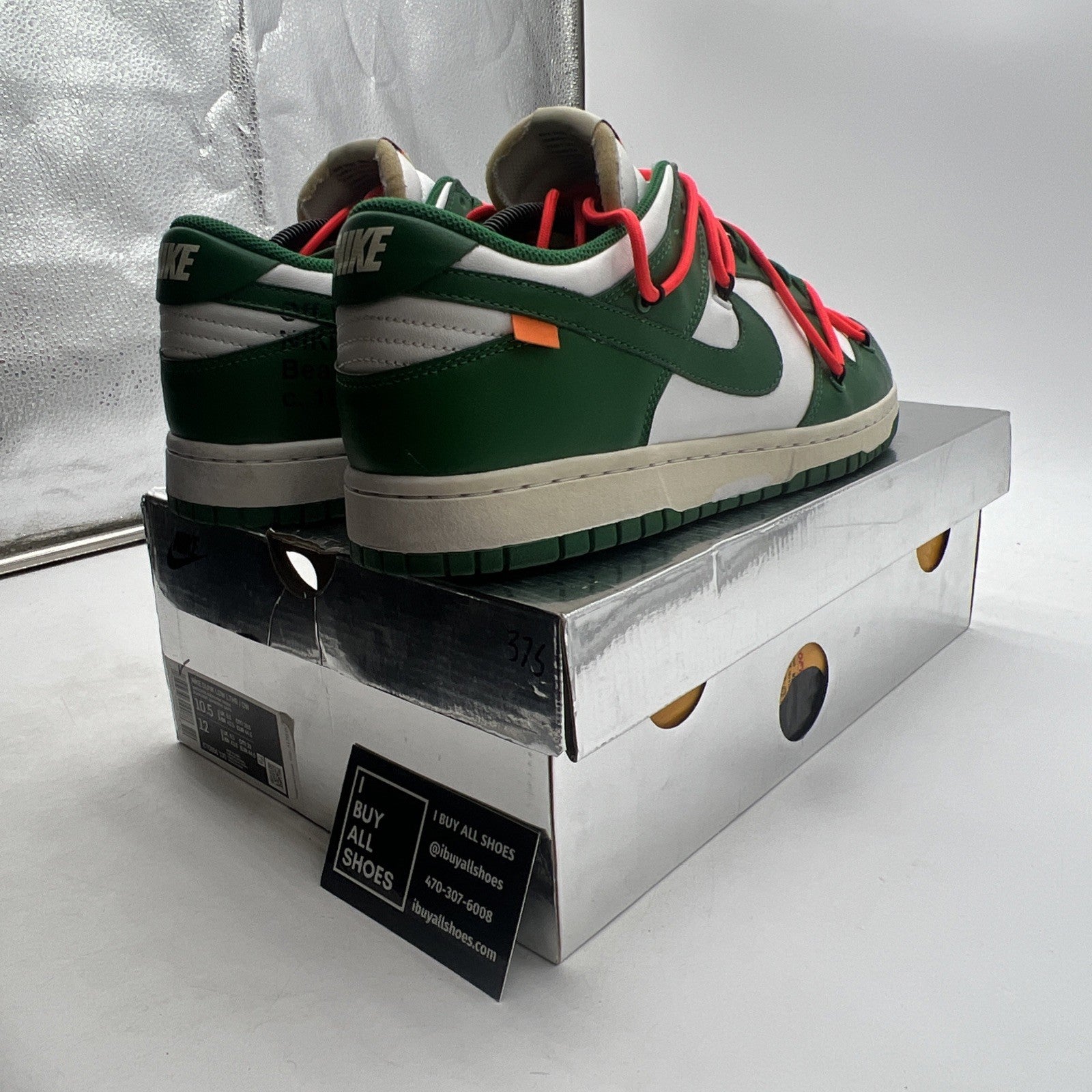 Size 10.5 - Nike Dunk Low x OFF-WHITE Pine Green 2019 (CT0856-100)